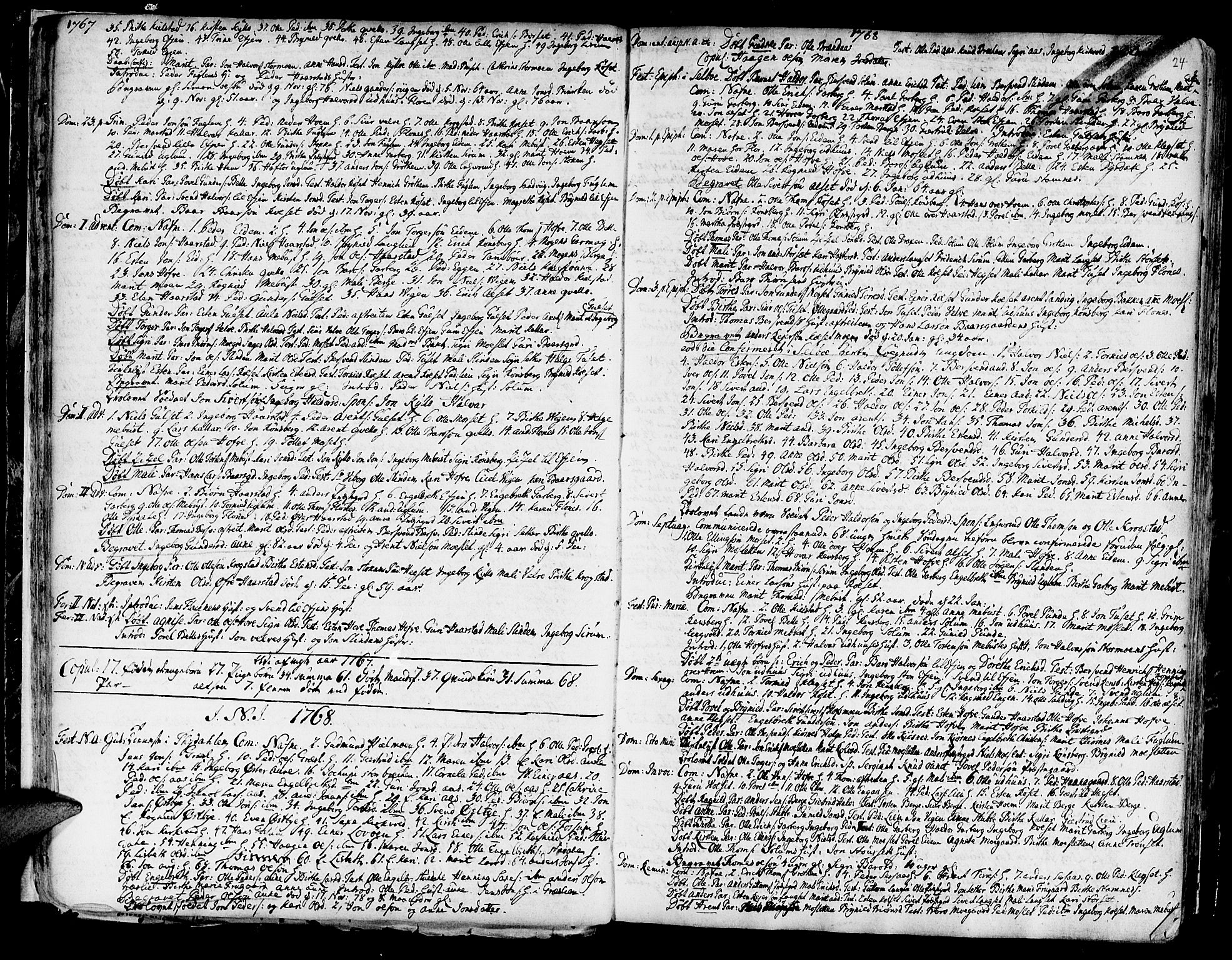 Ministerialprotokoller, klokkerbøker og fødselsregistre - Sør-Trøndelag, SAT/A-1456/695/L1138: Parish register (official) no. 695A02 /1, 1757-1801, p. 24
