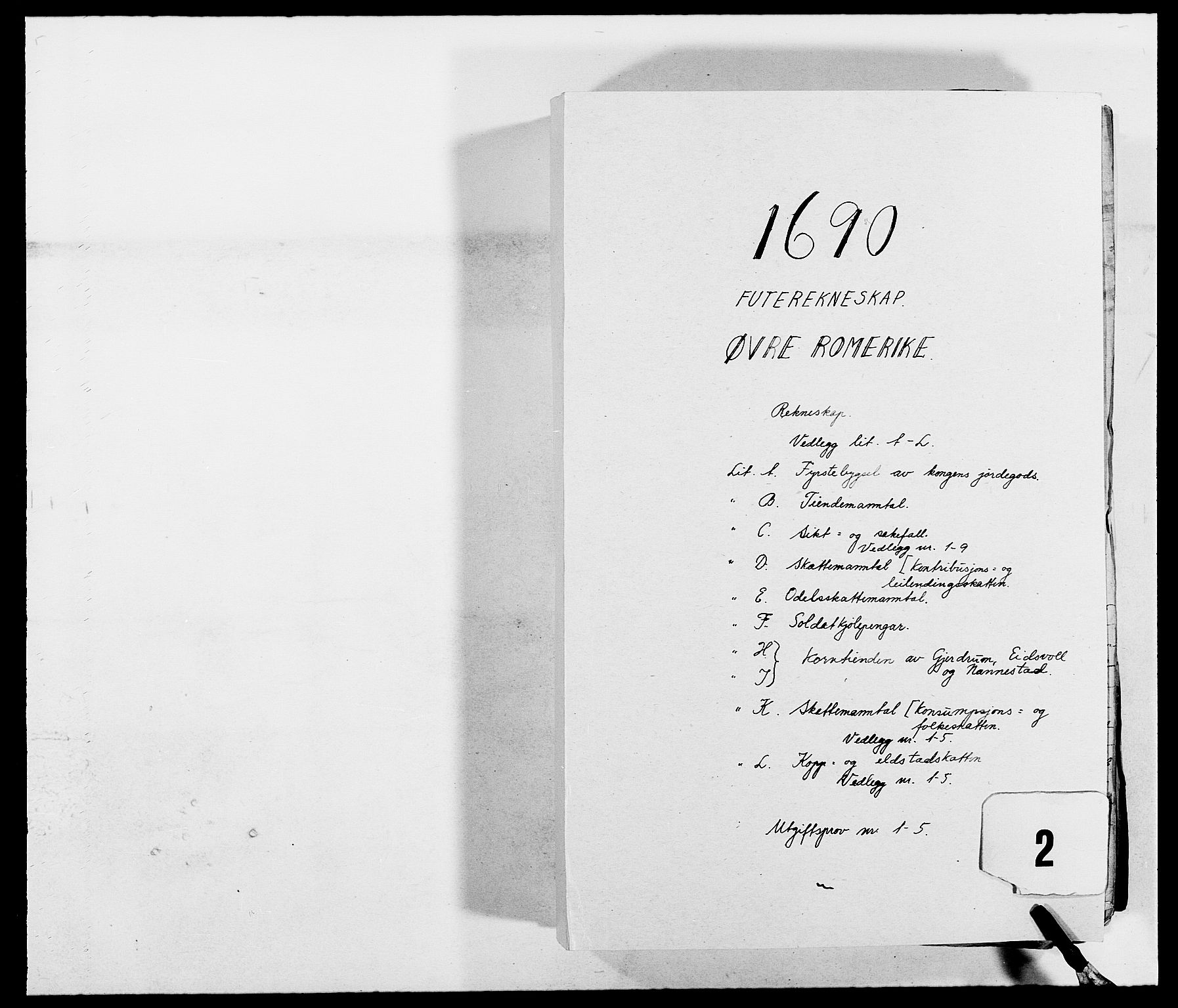 Rentekammeret inntil 1814, Reviderte regnskaper, Fogderegnskap, RA/EA-4092/R12/L0702: Fogderegnskap Øvre Romerike, 1690, p. 1