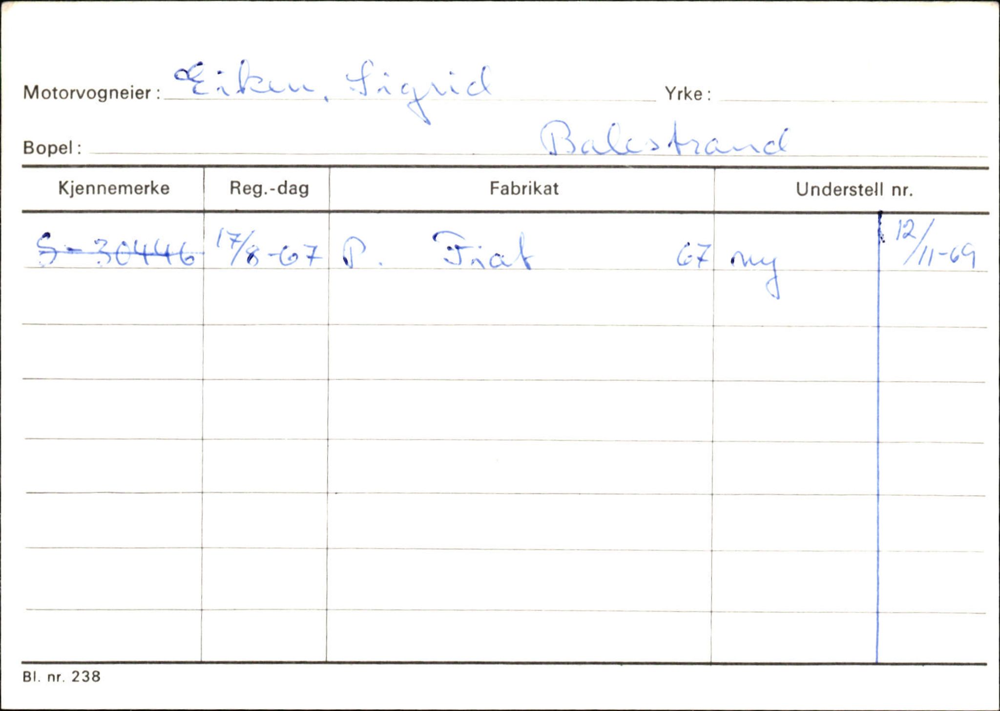 Statens vegvesen, Sogn og Fjordane vegkontor, AV/SAB-A-5301/4/F/L0132: Eigarregister Askvoll A-Å. Balestrand A-Å, 1945-1975, p. 1663