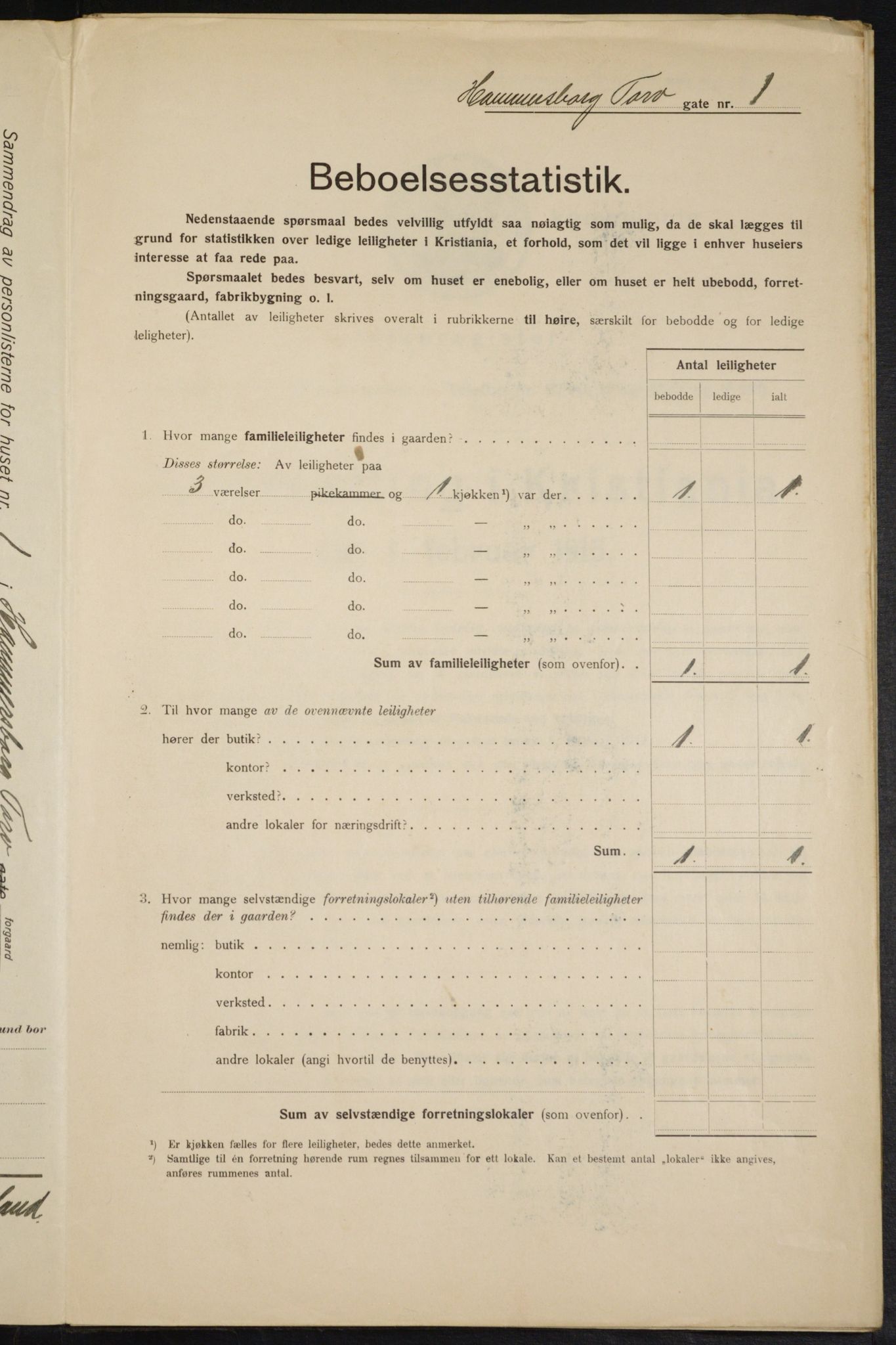 OBA, Municipal Census 1915 for Kristiania, 1915, p. 34012