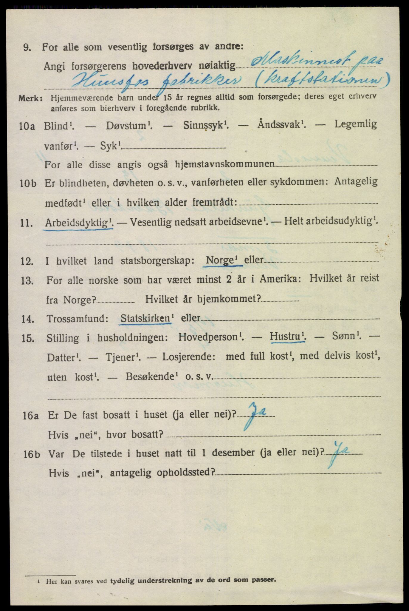 SAK, 1920 census for Vennesla, 1920, p. 7101