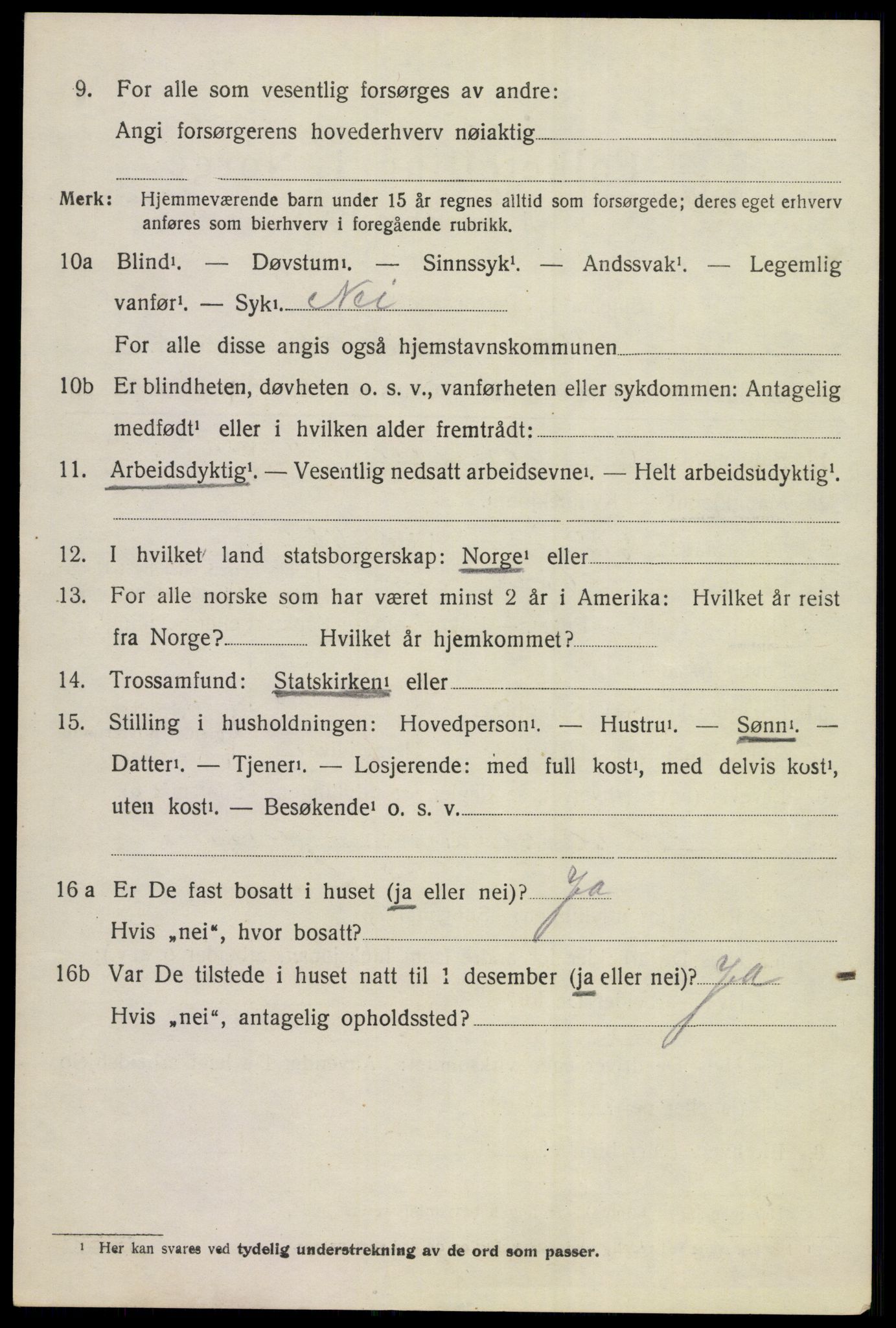 SAKO, 1920 census for Hole, 1920, p. 2730