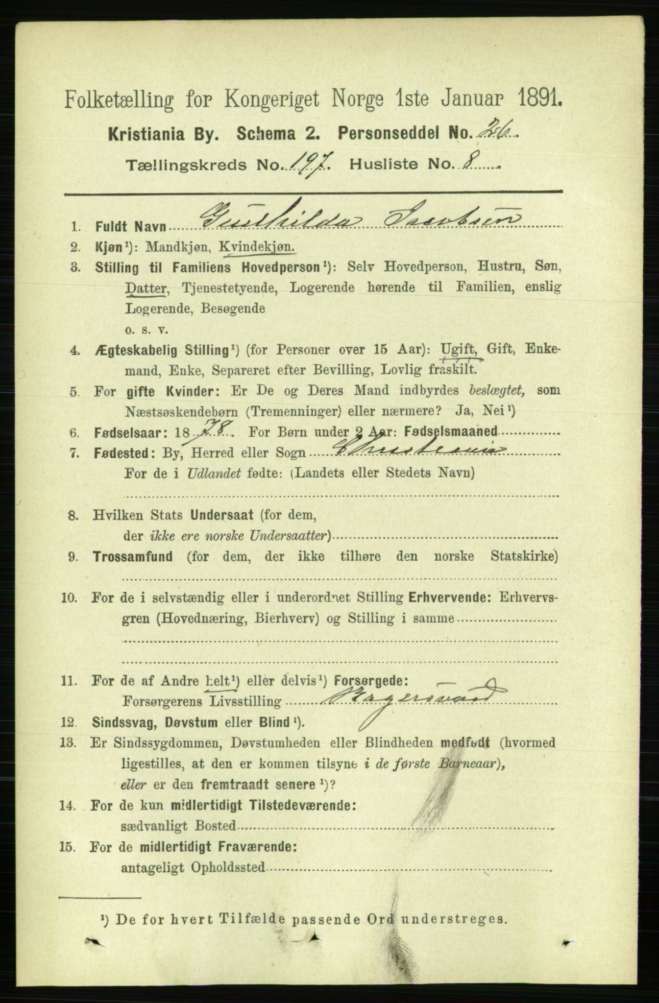 RA, 1891 census for 0301 Kristiania, 1891, p. 118983