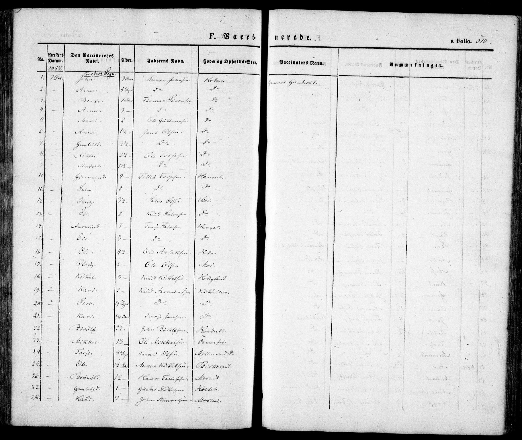 Evje sokneprestkontor, AV/SAK-1111-0008/F/Fa/Faa/L0005: Parish register (official) no. A 5, 1843-1865, p. 510