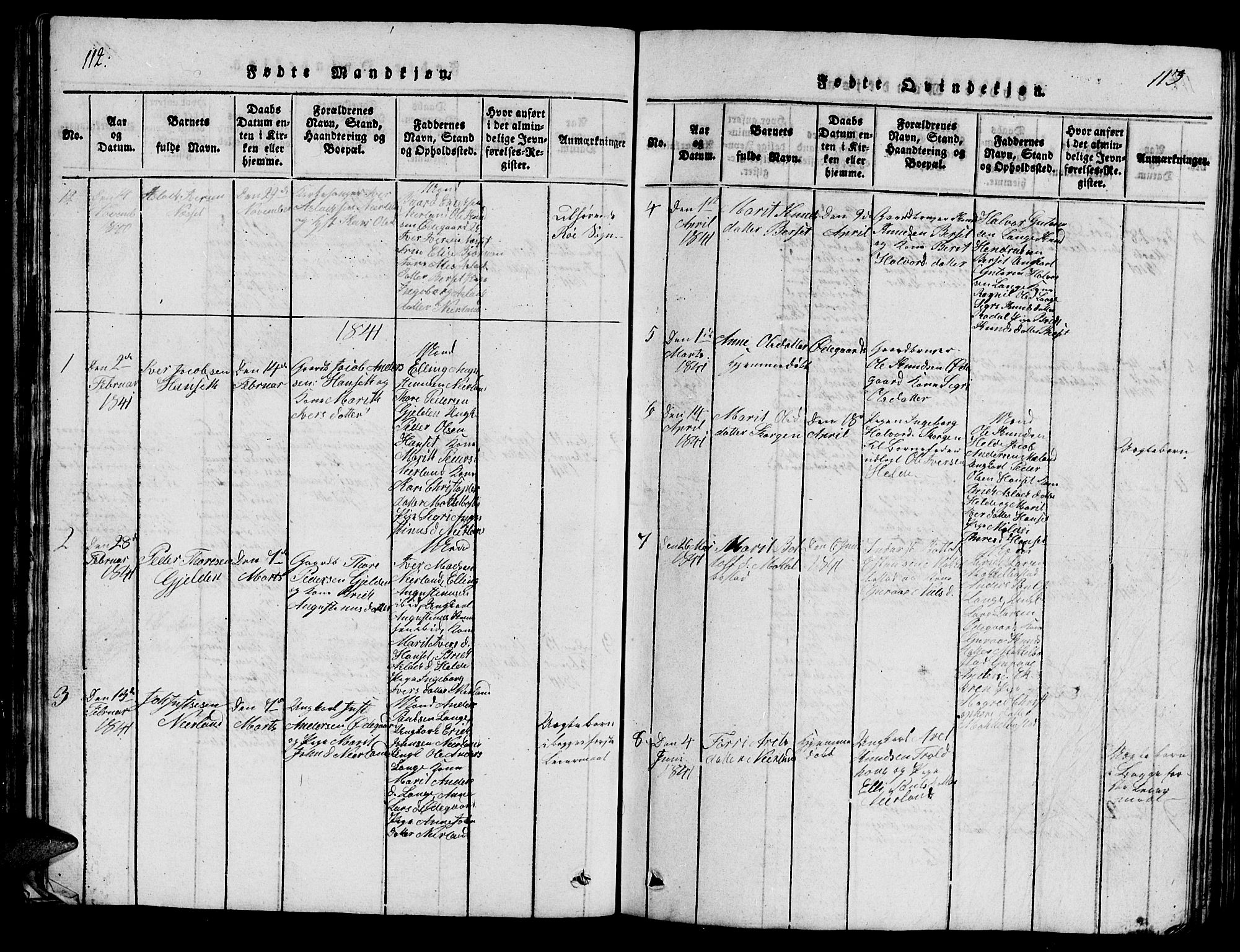 Ministerialprotokoller, klokkerbøker og fødselsregistre - Møre og Romsdal, SAT/A-1454/554/L0644: Parish register (copy) no. 554C01, 1818-1851, p. 112-113