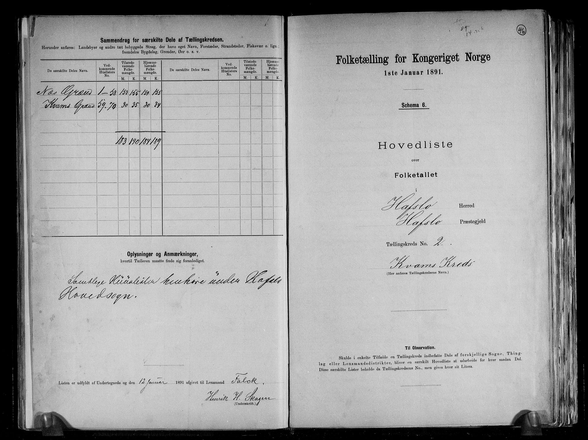 RA, 1891 census for 1425 Hafslo, 1891, p. 8