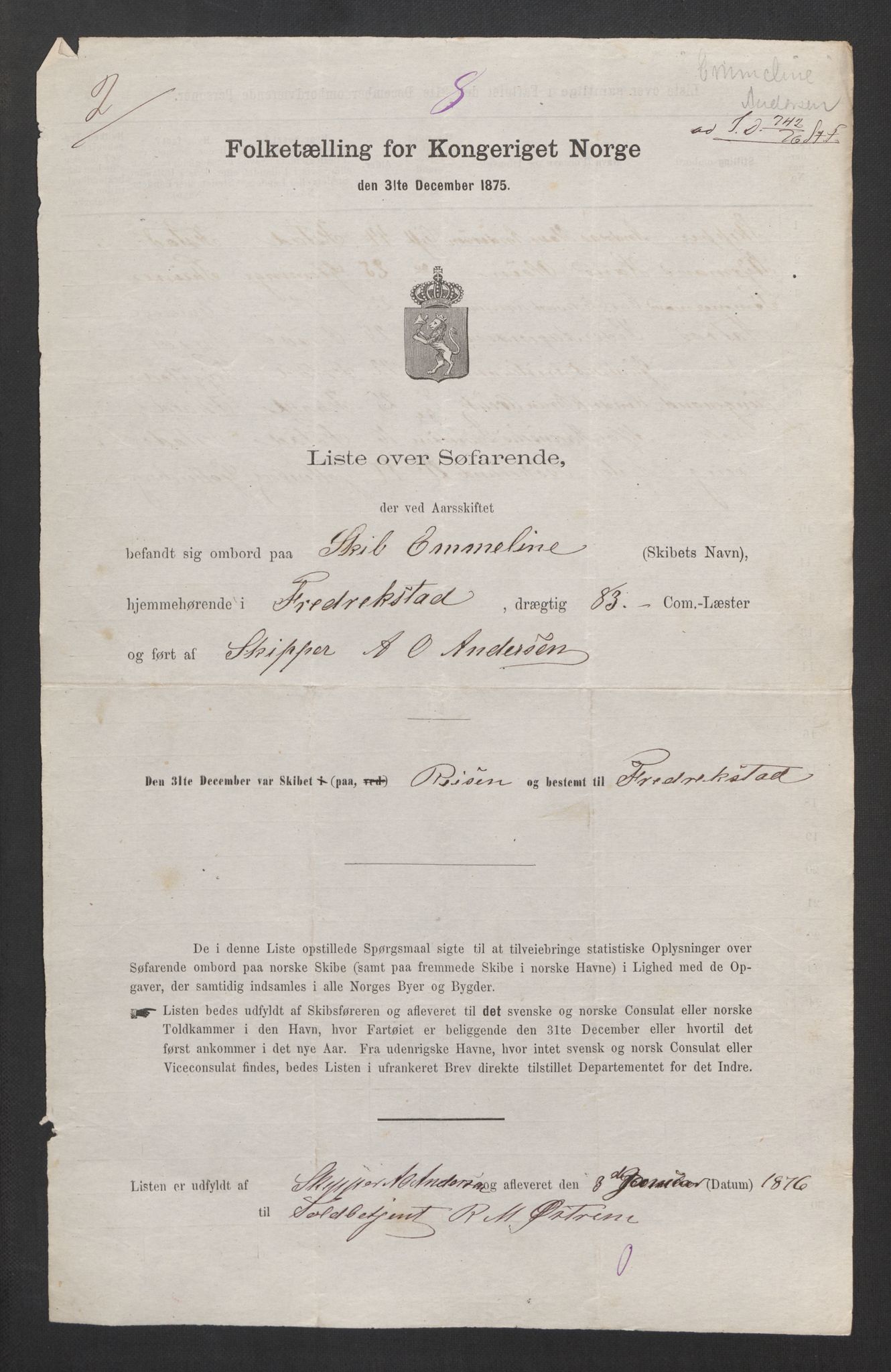 RA, 1875 census, lists of crew on ships: Ships in domestic ports, 1875, p. 34