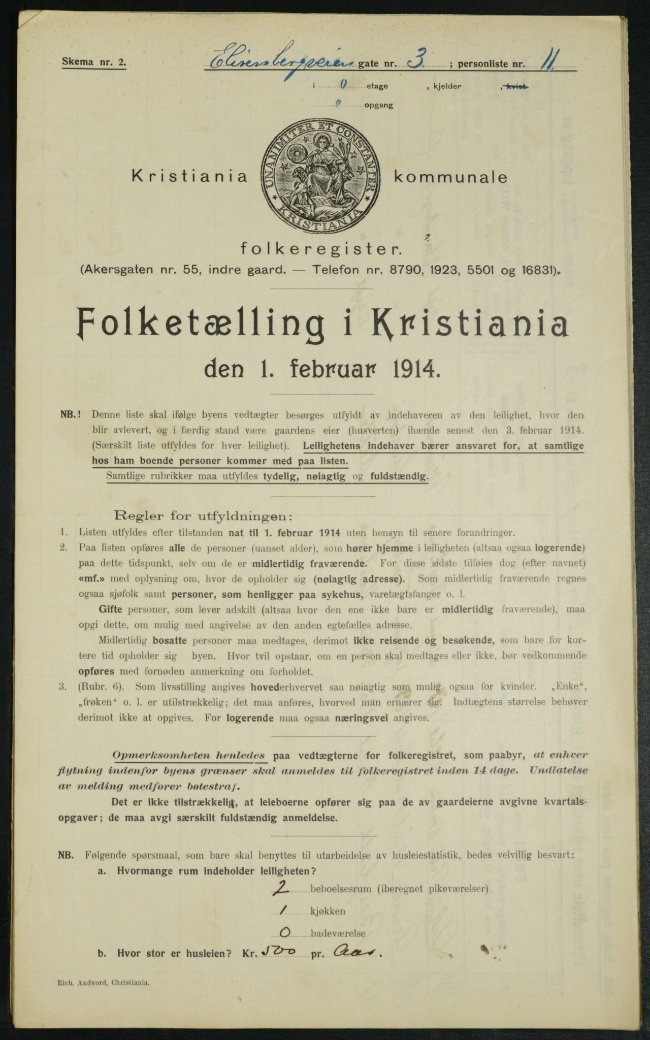 OBA, Municipal Census 1914 for Kristiania, 1914, p. 20589