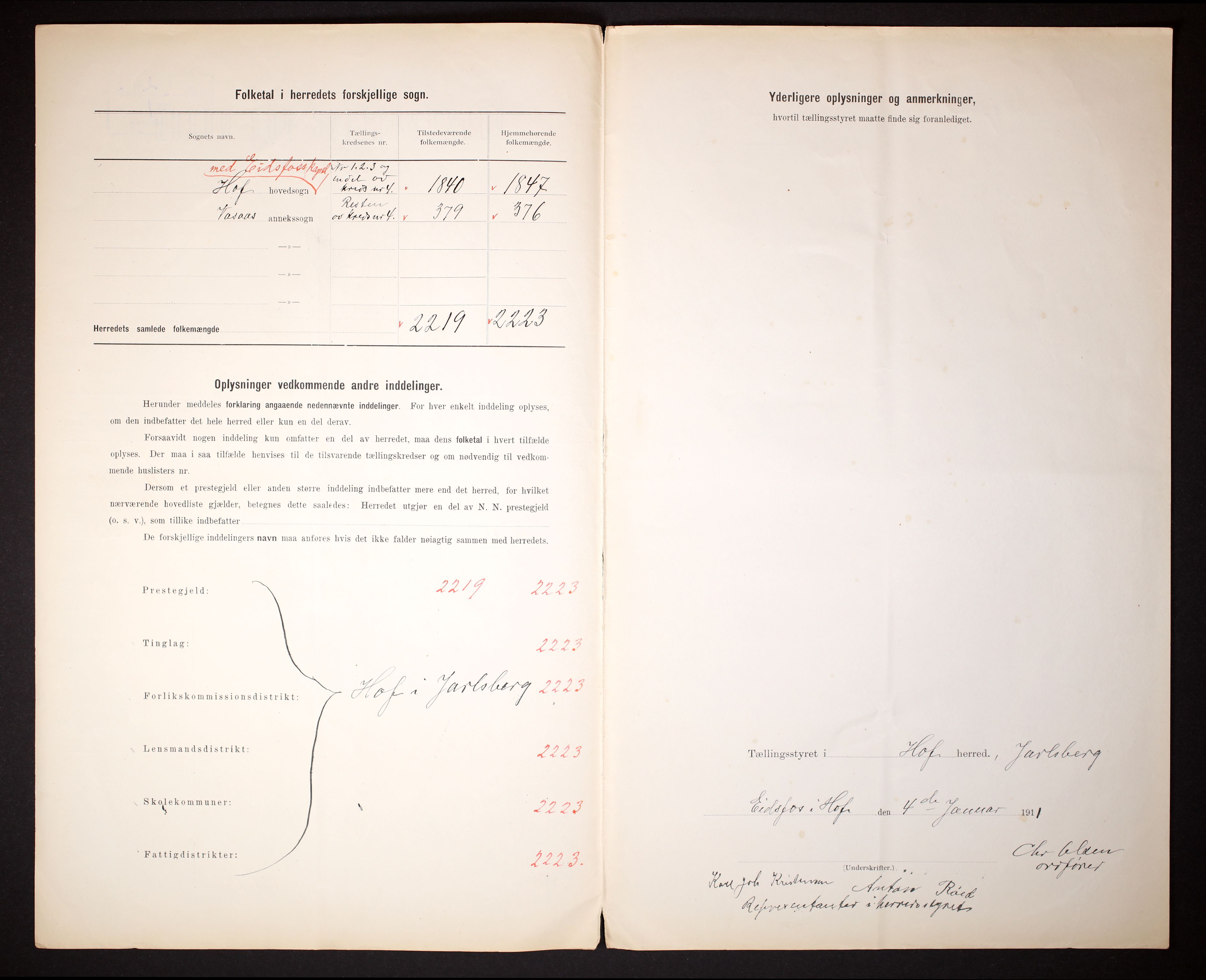 RA, 1910 census for Hof, 1910, p. 3