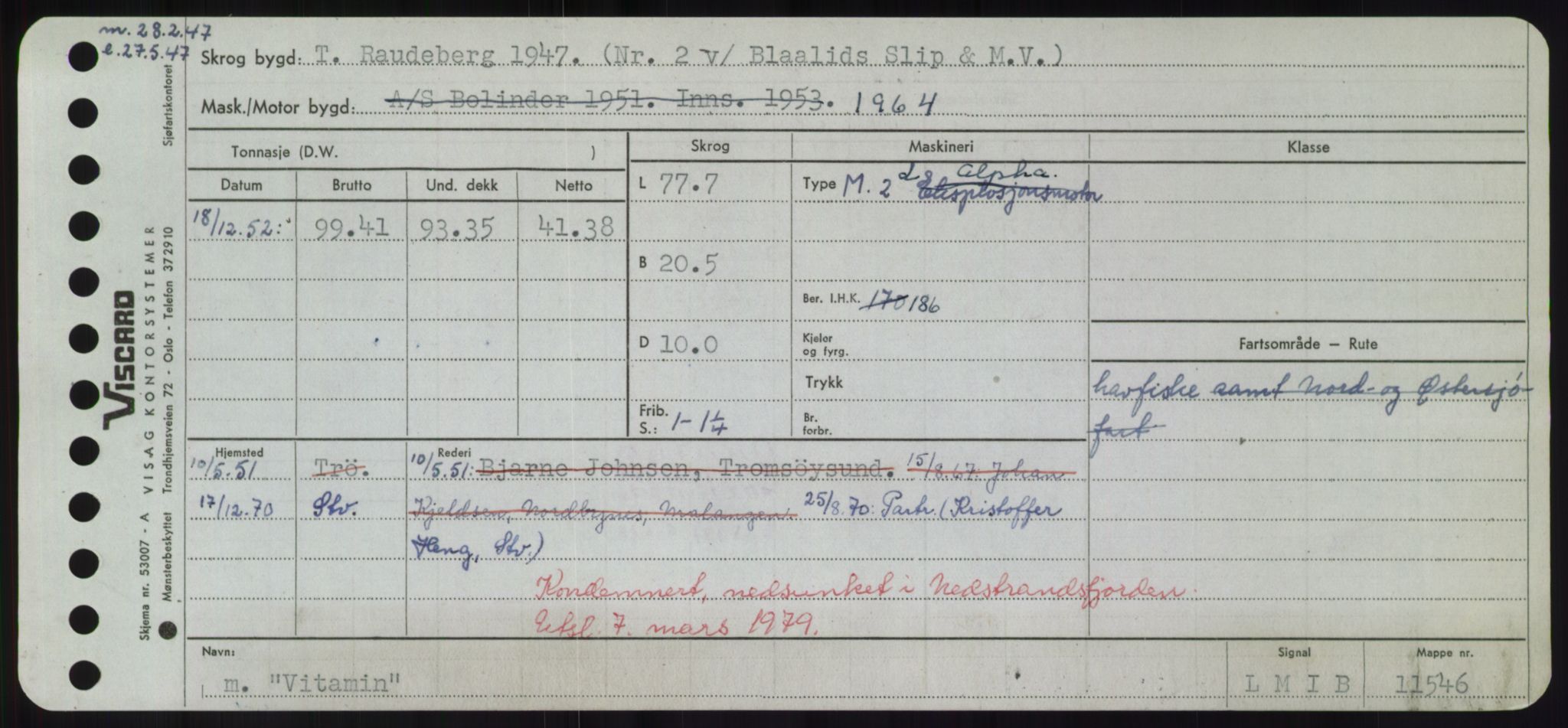 Sjøfartsdirektoratet med forløpere, Skipsmålingen, RA/S-1627/H/Hd/L0042: Fartøy, Vi-We, p. 73