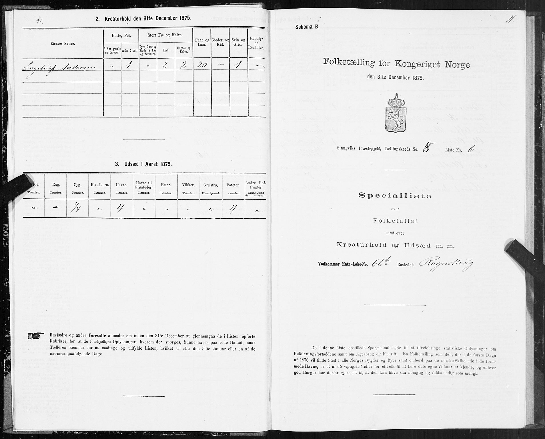 SAT, 1875 census for 1564P Stangvik, 1875, p. 4011