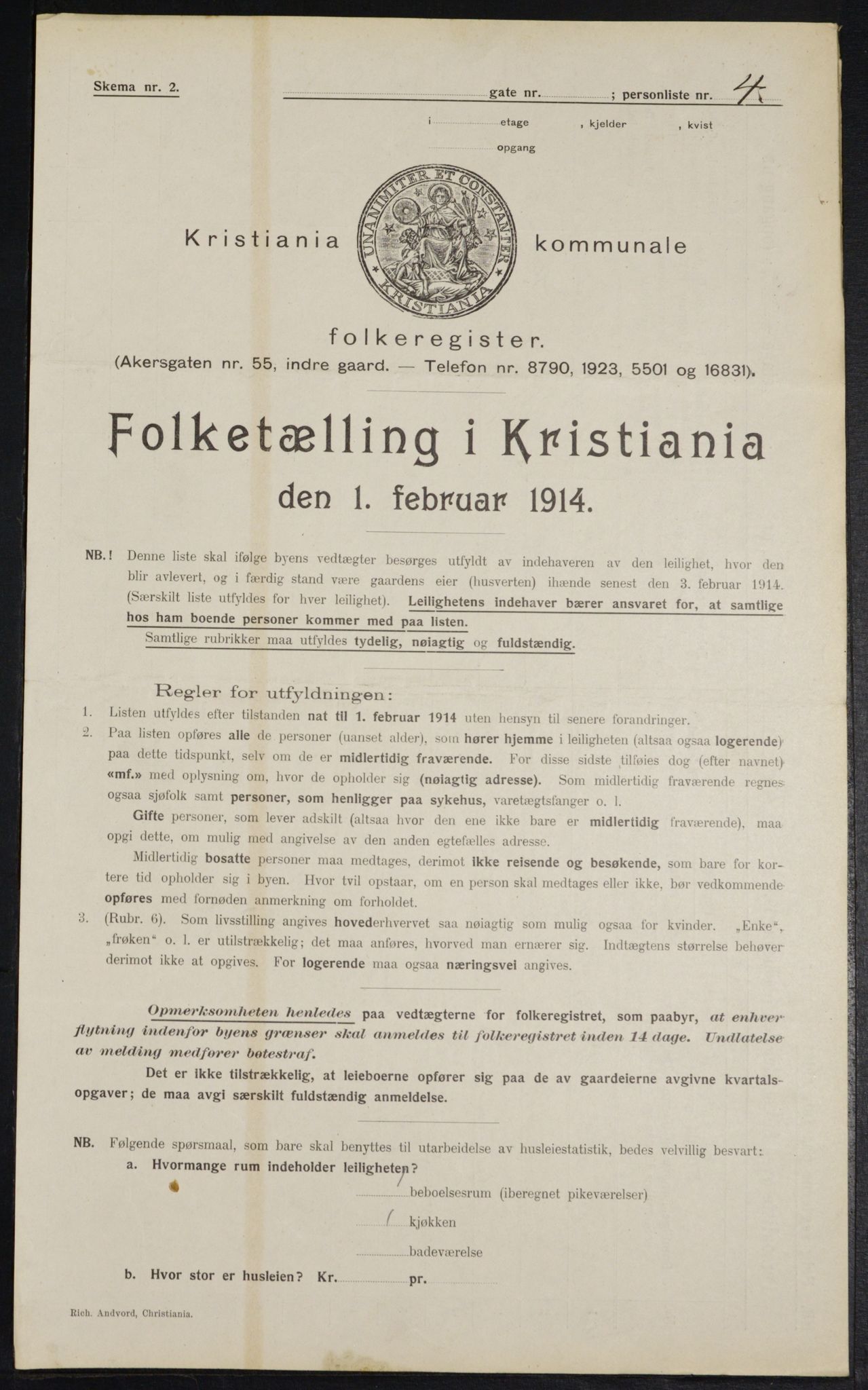 OBA, Municipal Census 1914 for Kristiania, 1914, p. 65015