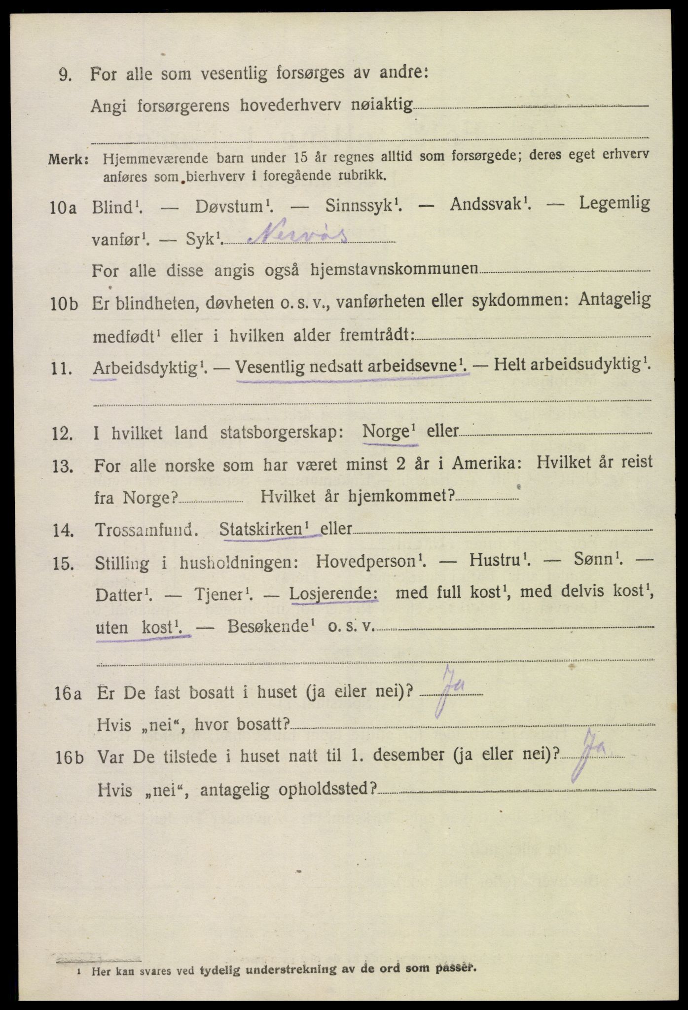 SAK, 1920 census for Hornnes, 1920, p. 824