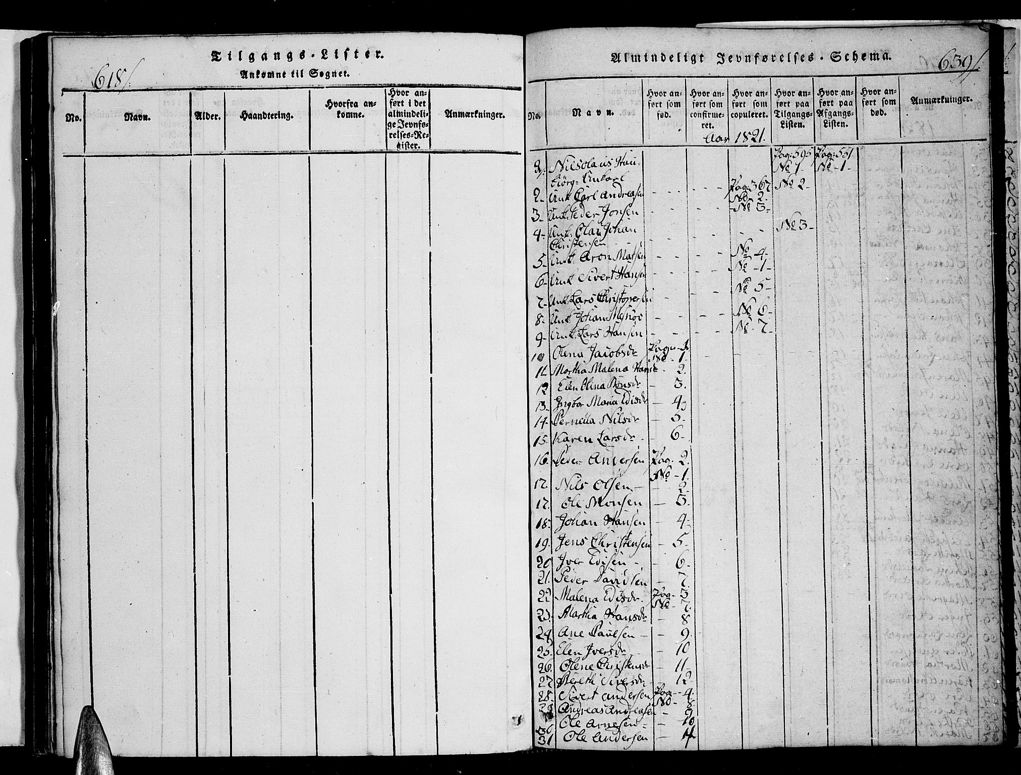 Ministerialprotokoller, klokkerbøker og fødselsregistre - Nordland, SAT/A-1459/853/L0768: Parish register (official) no. 853A07, 1821-1836, p. 618-639