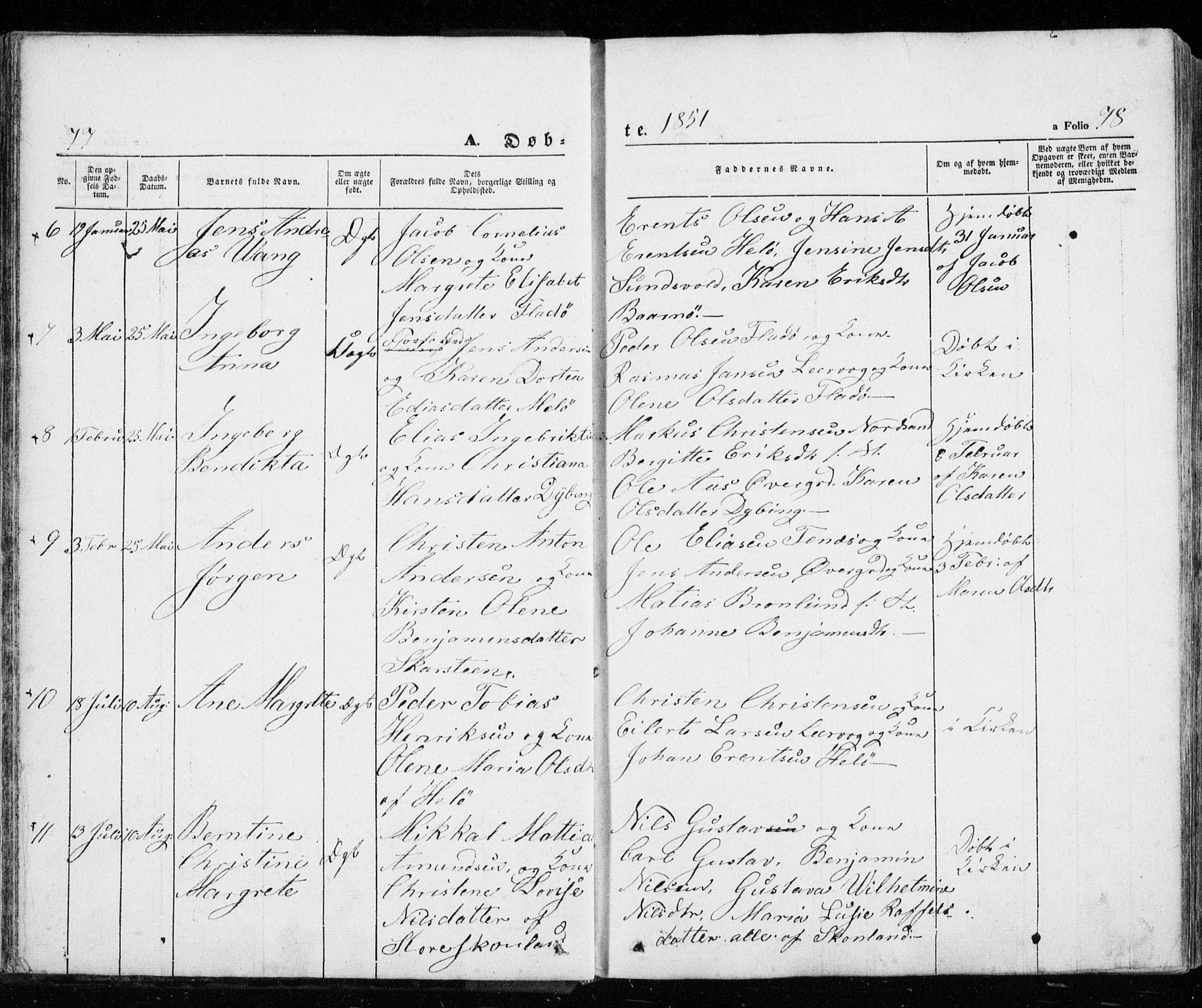 Trondenes sokneprestkontor, SATØ/S-1319/H/Ha/L0010kirke: Parish register (official) no. 10, 1840-1865, p. 77-78