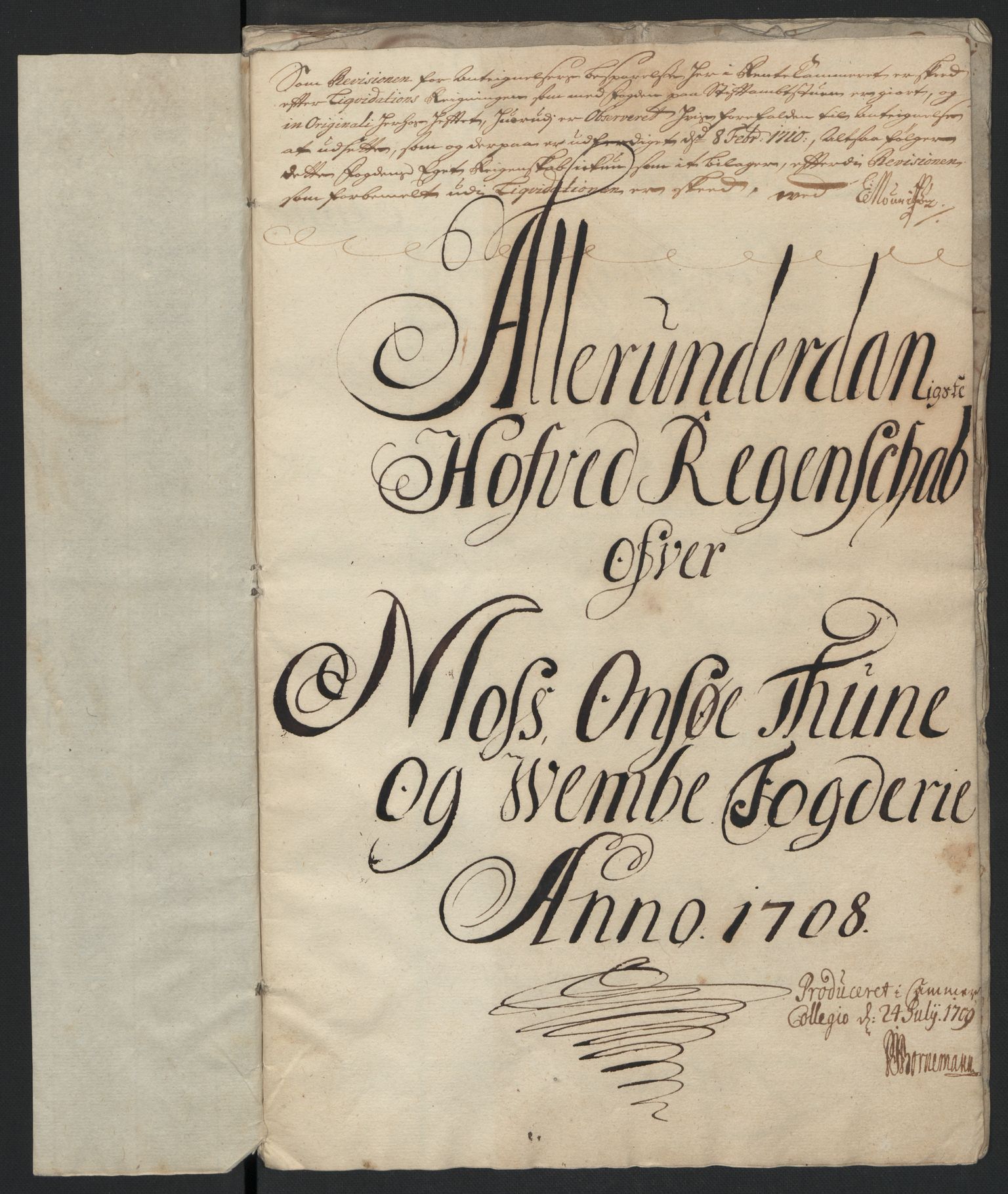 Rentekammeret inntil 1814, Reviderte regnskaper, Fogderegnskap, RA/EA-4092/R04/L0134: Fogderegnskap Moss, Onsøy, Tune, Veme og Åbygge, 1707-1708, p. 243