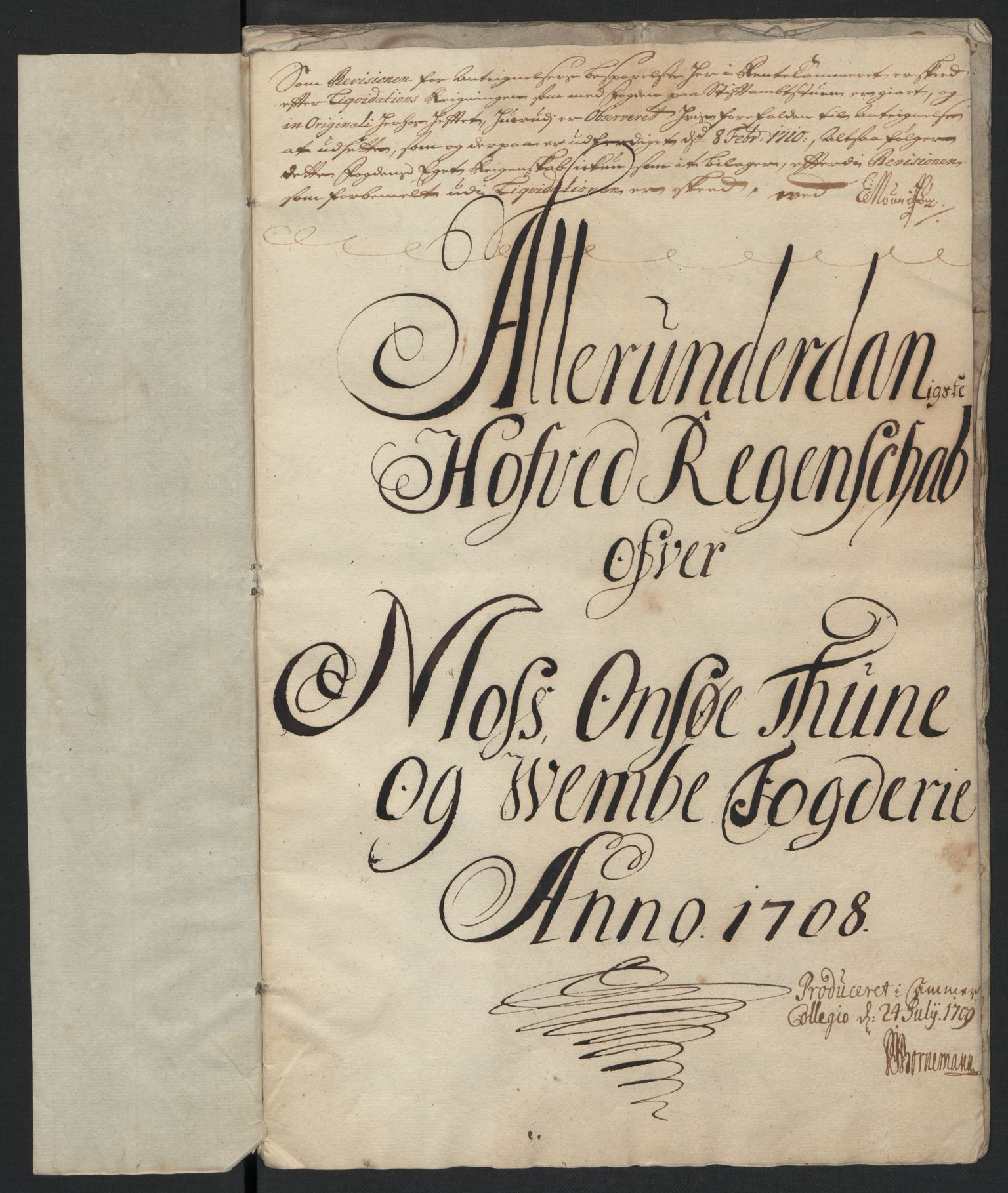 Rentekammeret inntil 1814, Reviderte regnskaper, Fogderegnskap, AV/RA-EA-4092/R04/L0134: Fogderegnskap Moss, Onsøy, Tune, Veme og Åbygge, 1707-1708, p. 243