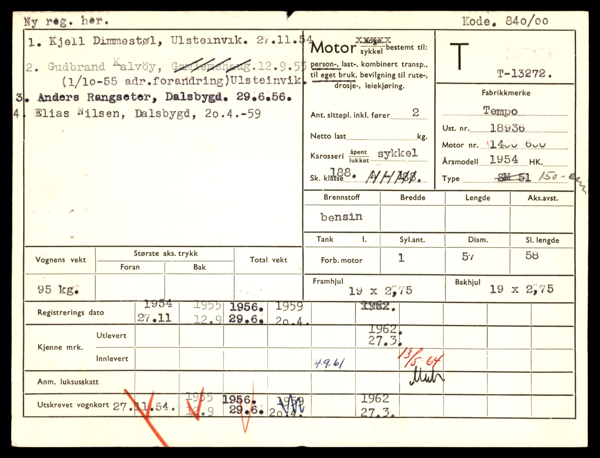 Møre og Romsdal vegkontor - Ålesund trafikkstasjon, AV/SAT-A-4099/F/Fe/L0038: Registreringskort for kjøretøy T 13180 - T 13360, 1927-1998, p. 1533