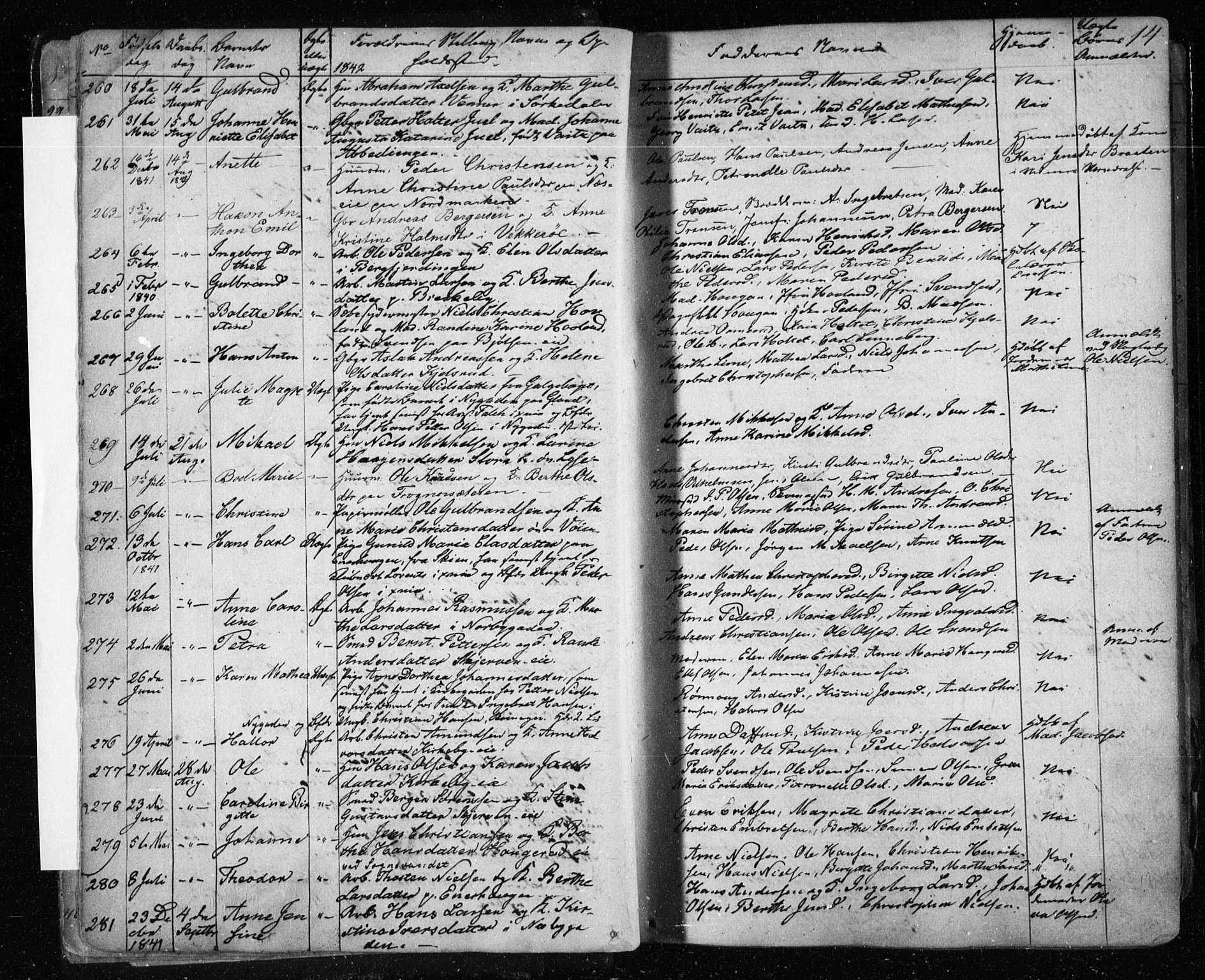 Aker prestekontor kirkebøker, AV/SAO-A-10861/F/L0019: Parish register (official) no. 19, 1842-1852, p. 14