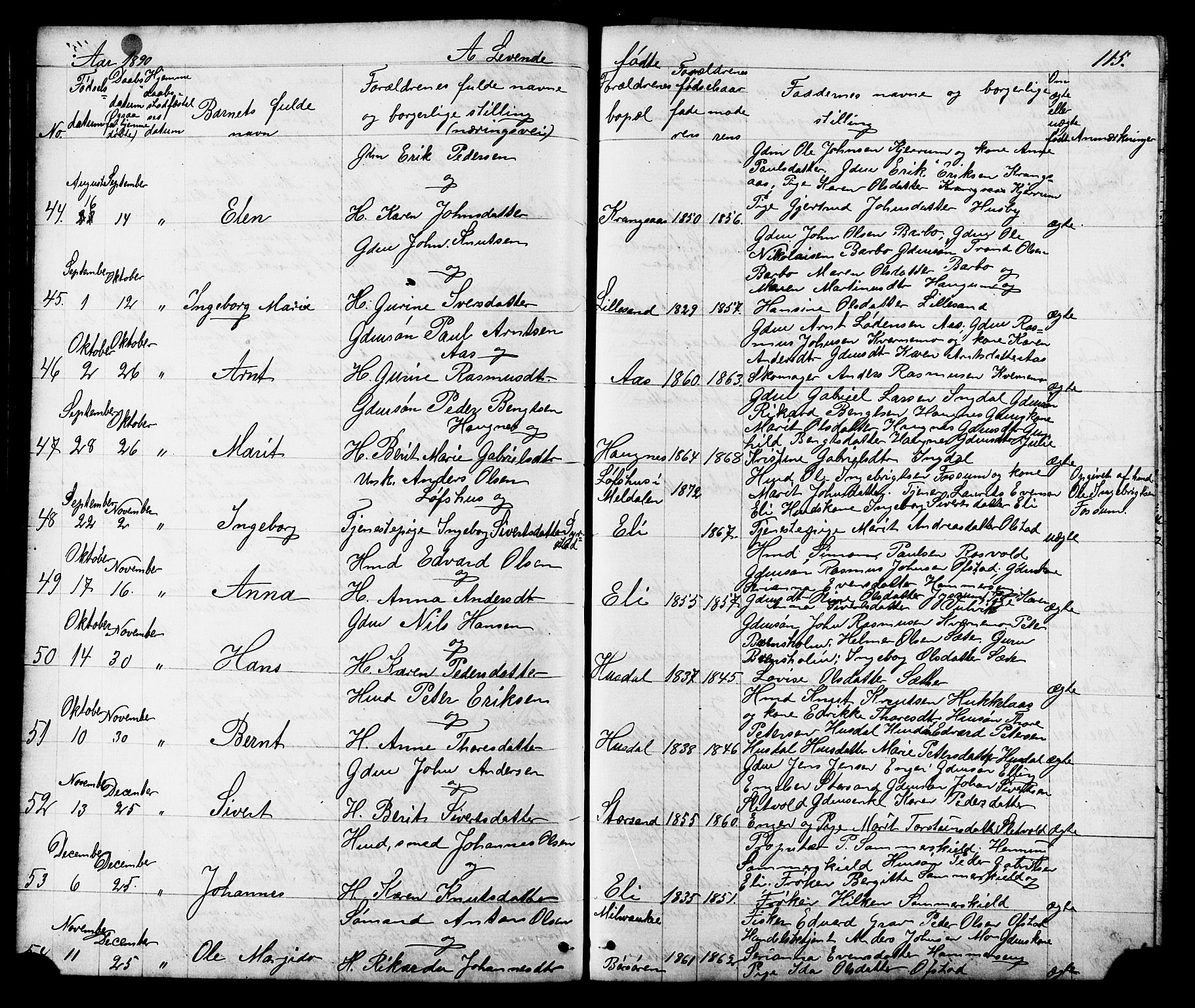 Ministerialprotokoller, klokkerbøker og fødselsregistre - Sør-Trøndelag, SAT/A-1456/665/L0777: Parish register (copy) no. 665C02, 1867-1915, p. 115