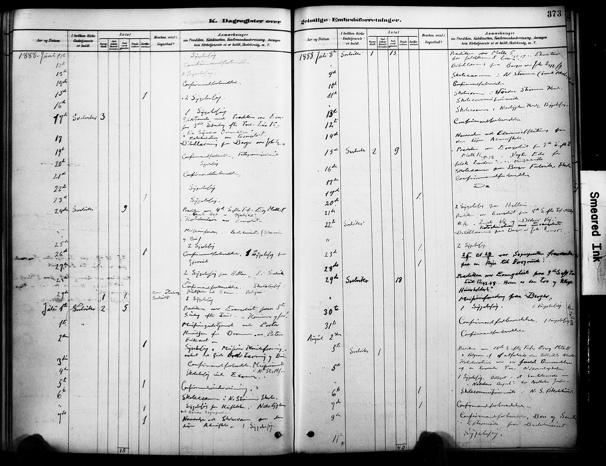 Strømm kirkebøker, AV/SAKO-A-322/F/Fb/L0001: Parish register (official) no. II 1, 1878-1899, p. 373