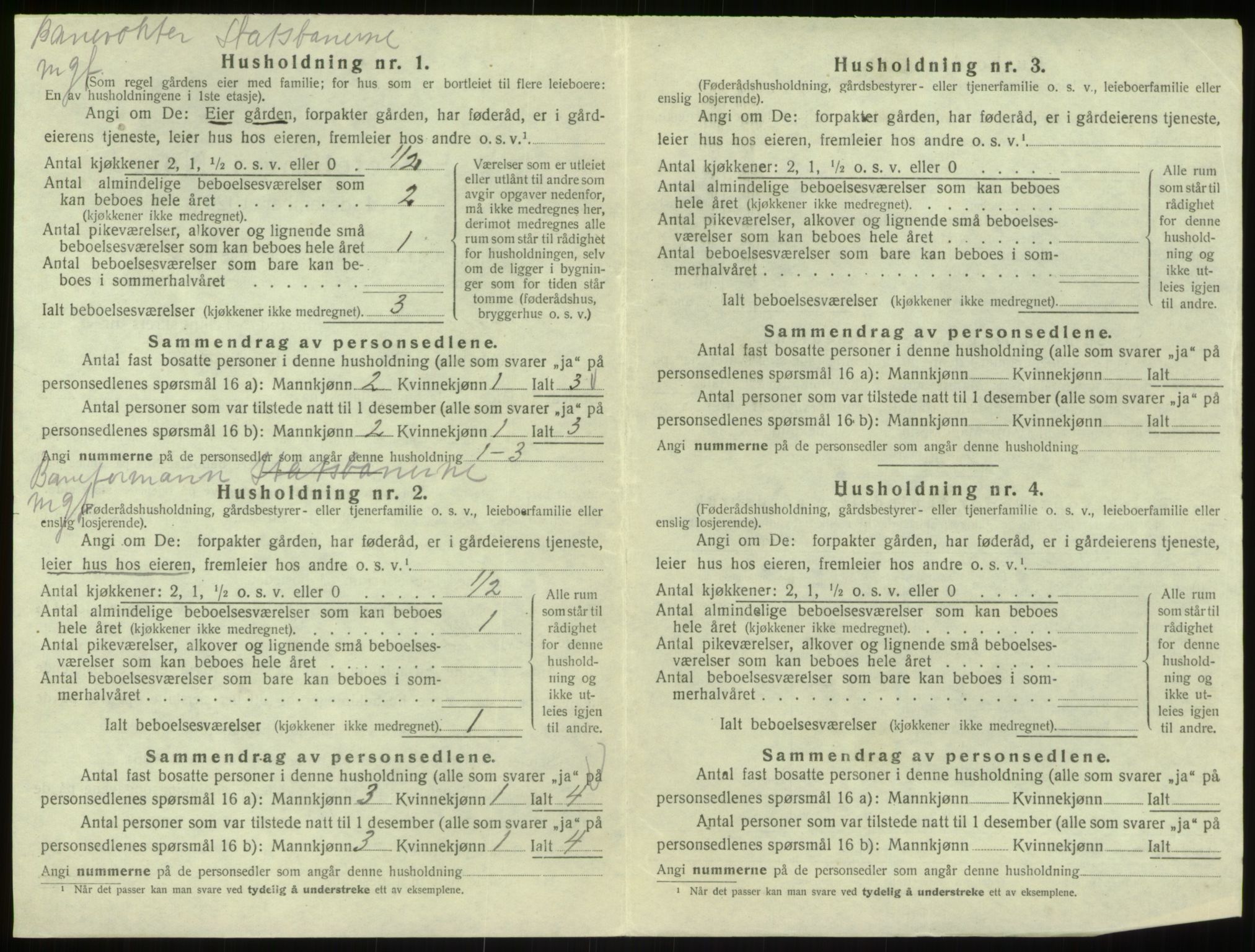 SAB, 1920 census for Bruvik, 1920, p. 599