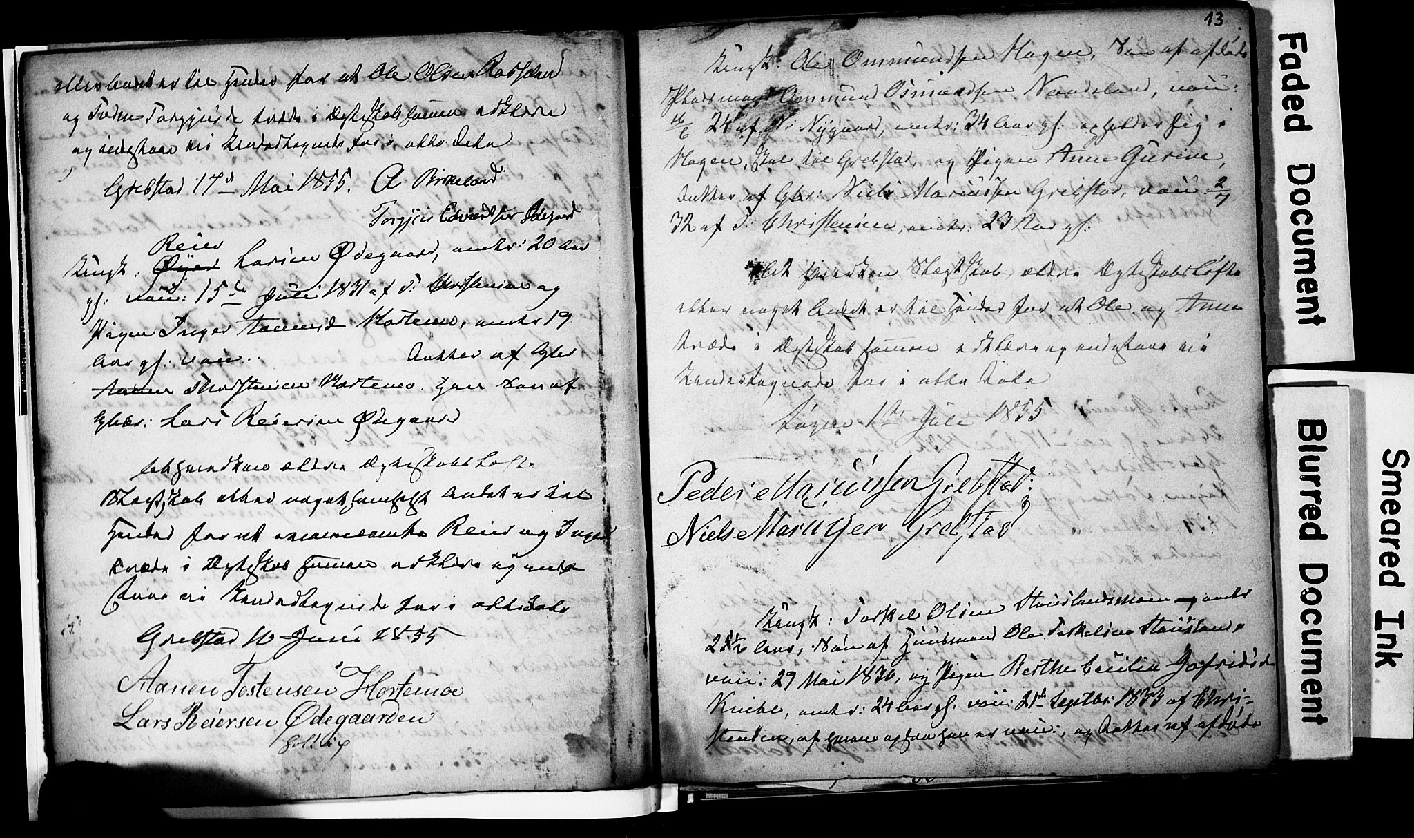 Søgne sokneprestkontor, AV/SAK-1111-0037/F/Fe/L0001: Banns register no. A III 1, 1853-1870, p. 13