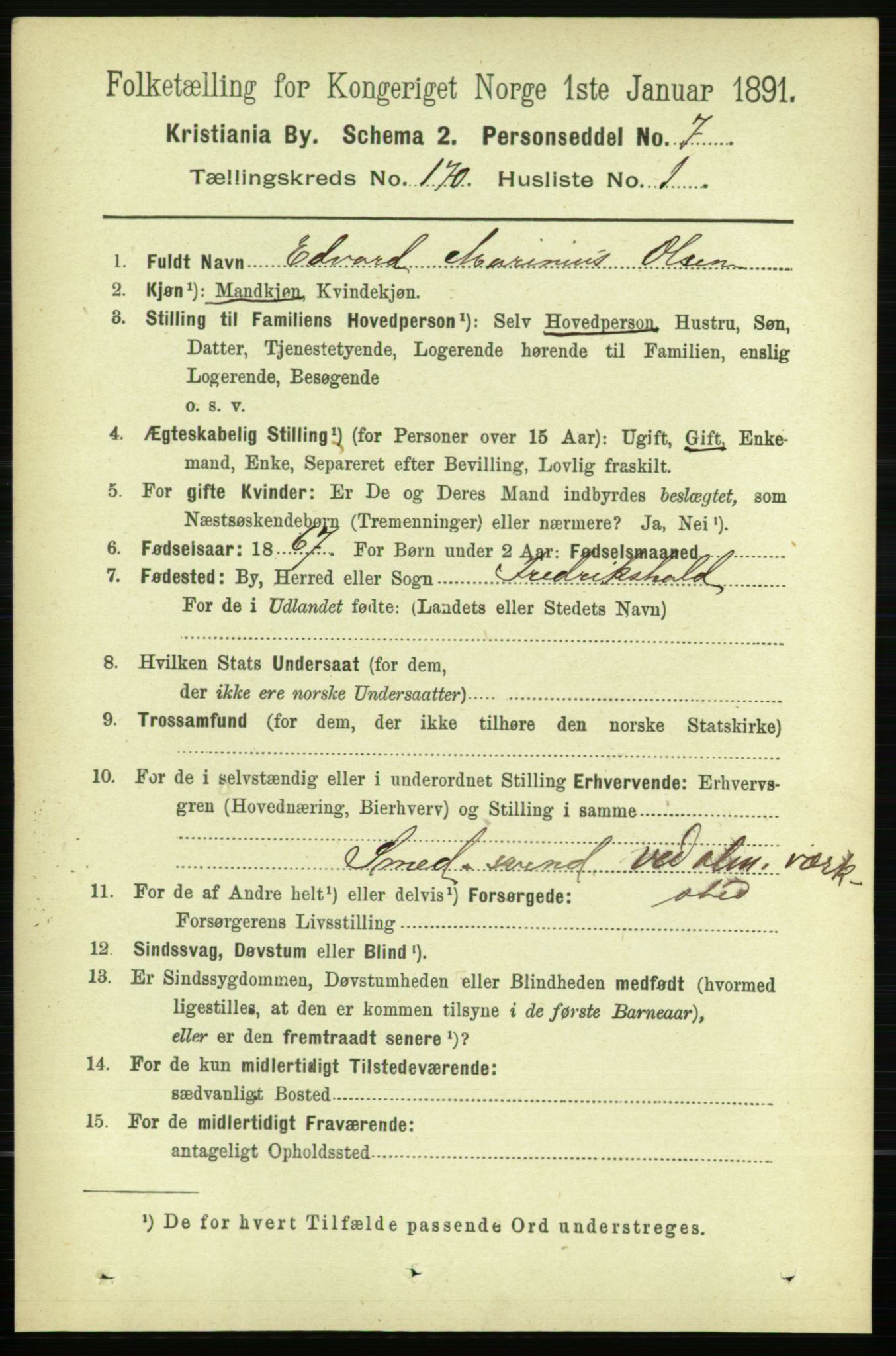 RA, 1891 census for 0301 Kristiania, 1891, p. 99617