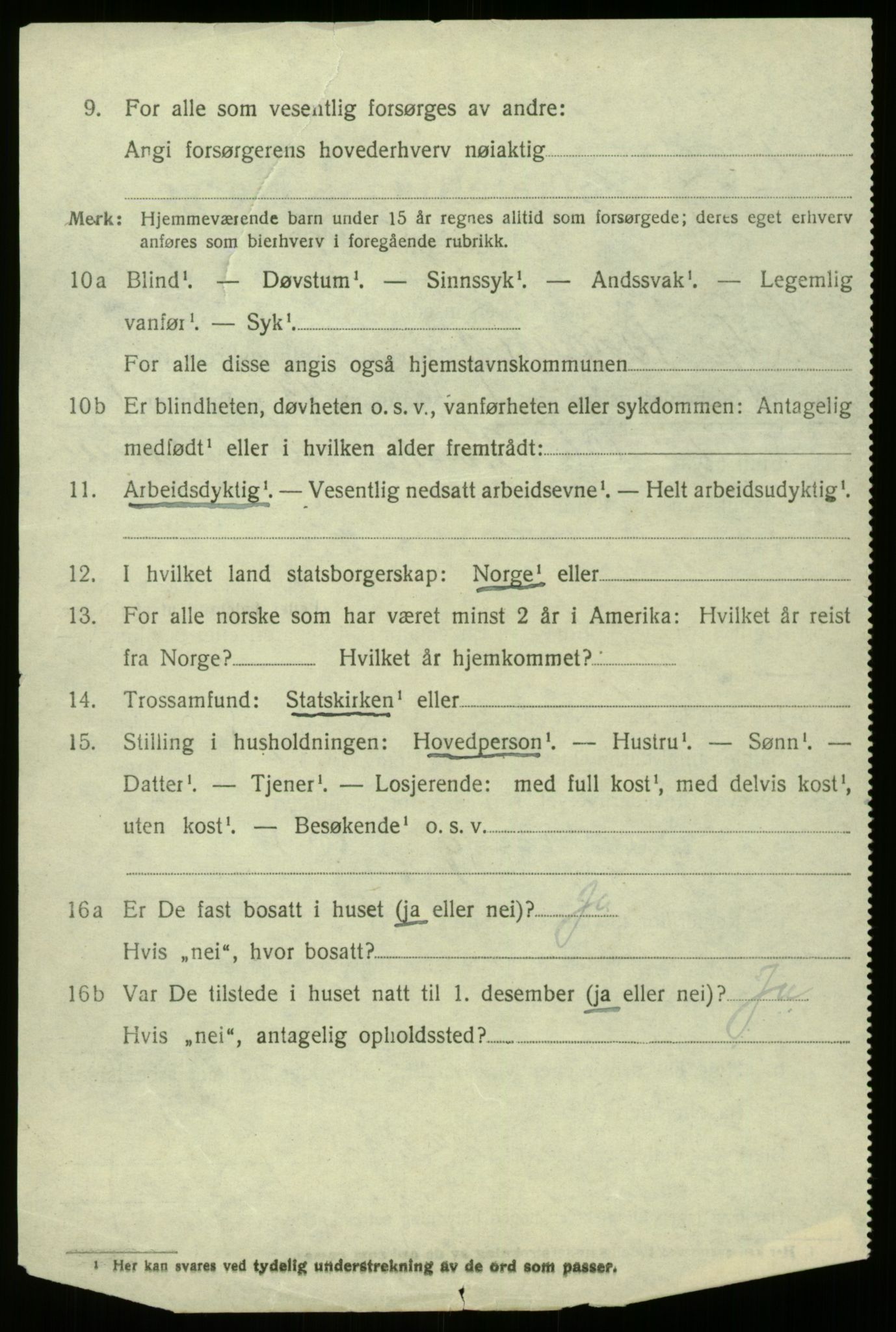 SAB, 1920 census for Borgund, 1920, p. 721