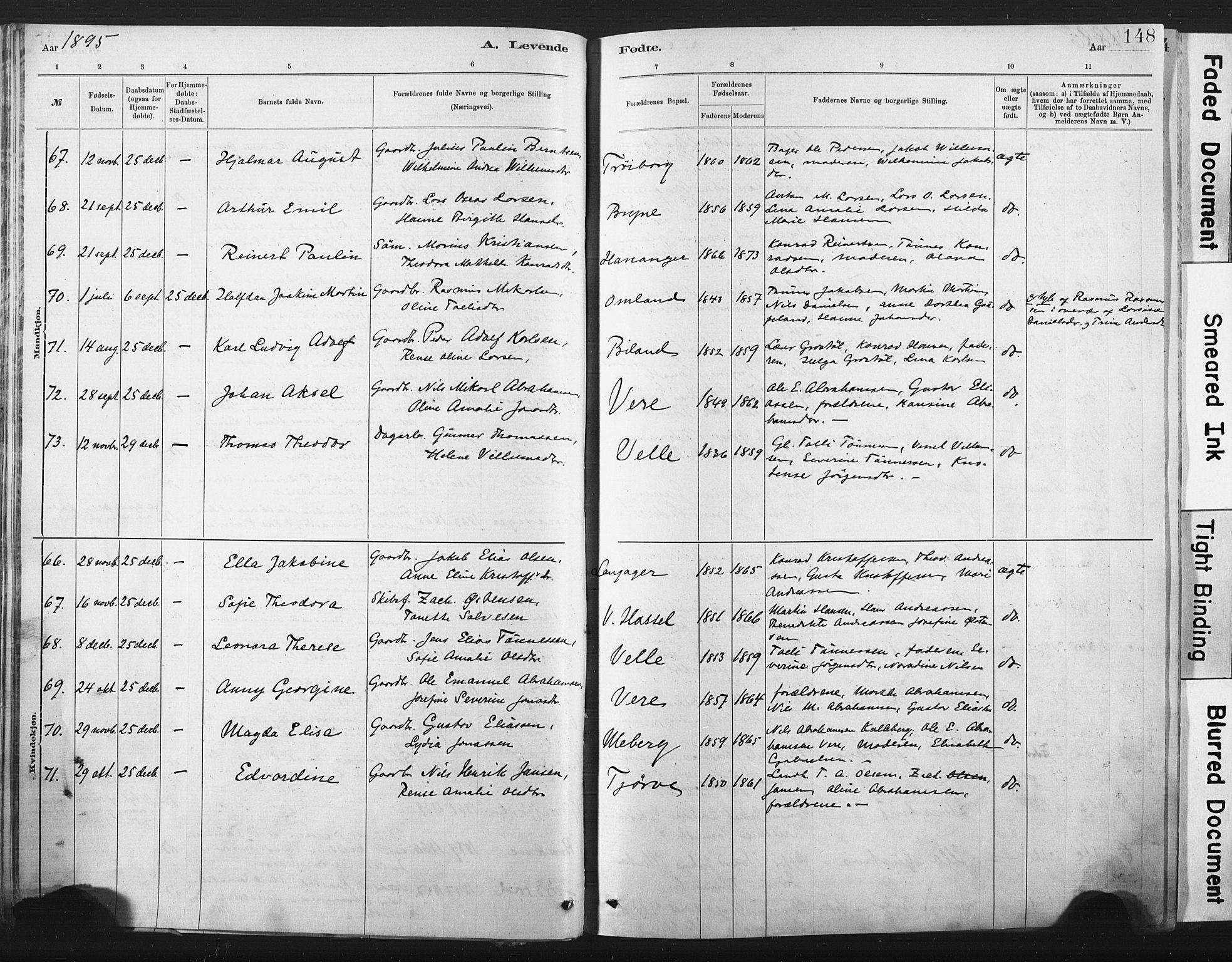 Lista sokneprestkontor, AV/SAK-1111-0027/F/Fa/L0012: Parish register (official) no. A 12, 1879-1903, p. 148