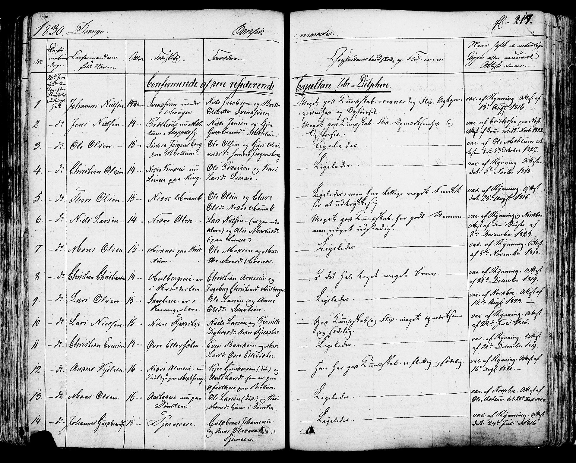 Ringsaker prestekontor, AV/SAH-PREST-014/K/Ka/L0007: Parish register (official) no. 7A, 1826-1837, p. 217