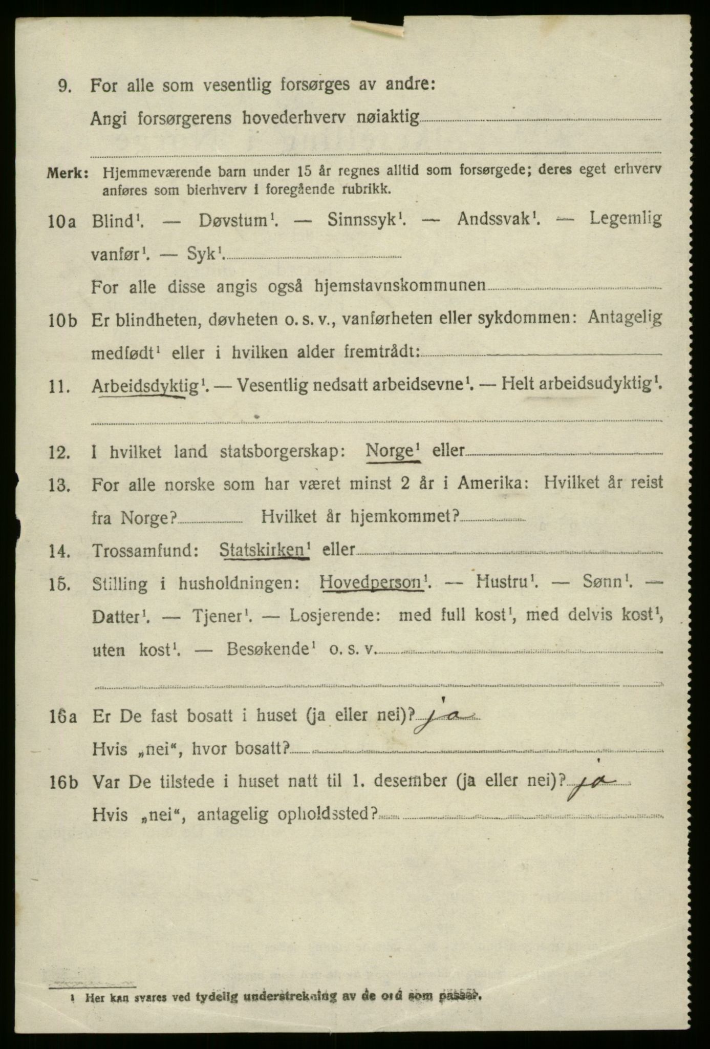 SAB, 1920 census for Gloppen, 1920, p. 1107