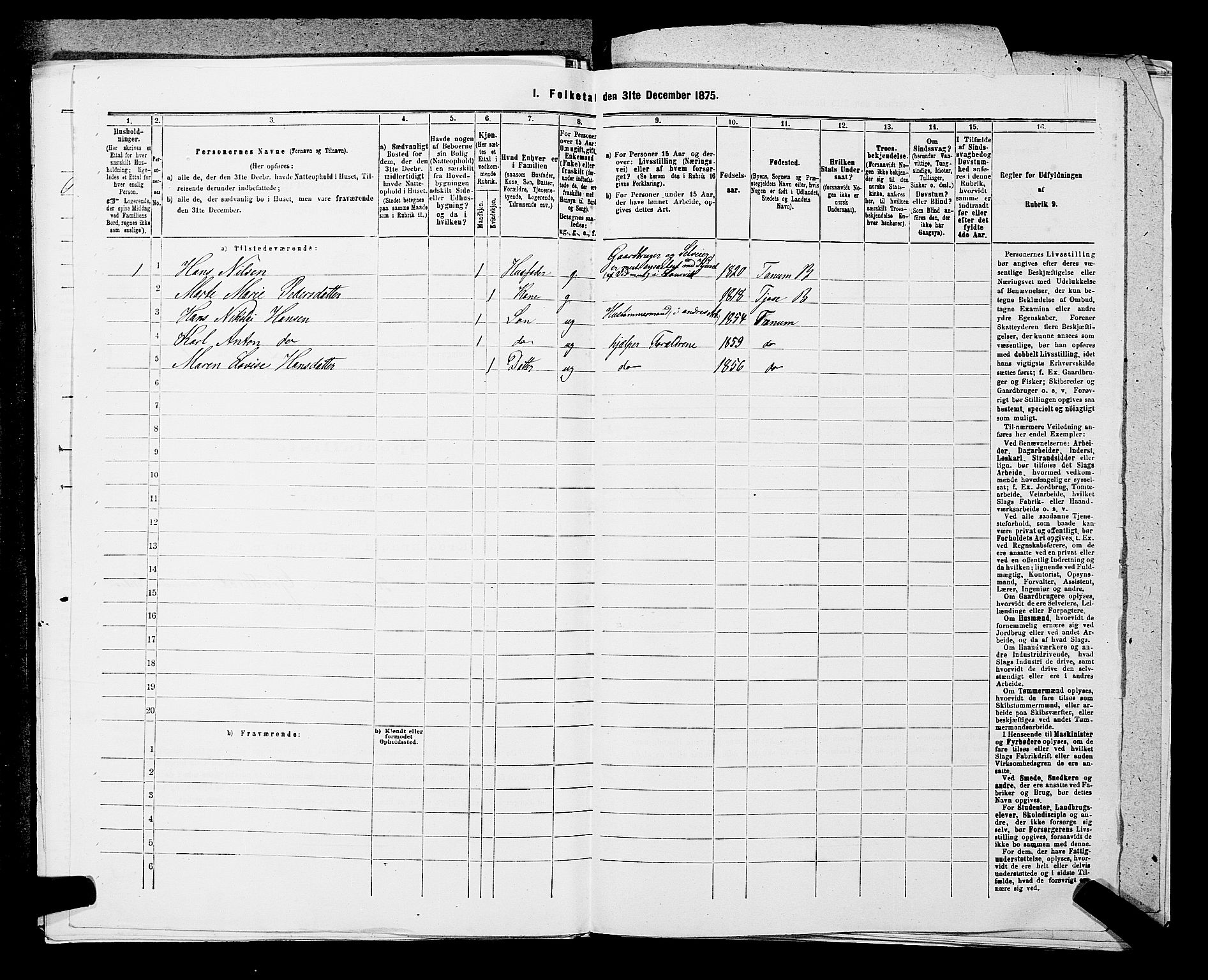 SAKO, 1875 census for 0726P Brunlanes, 1875, p. 318