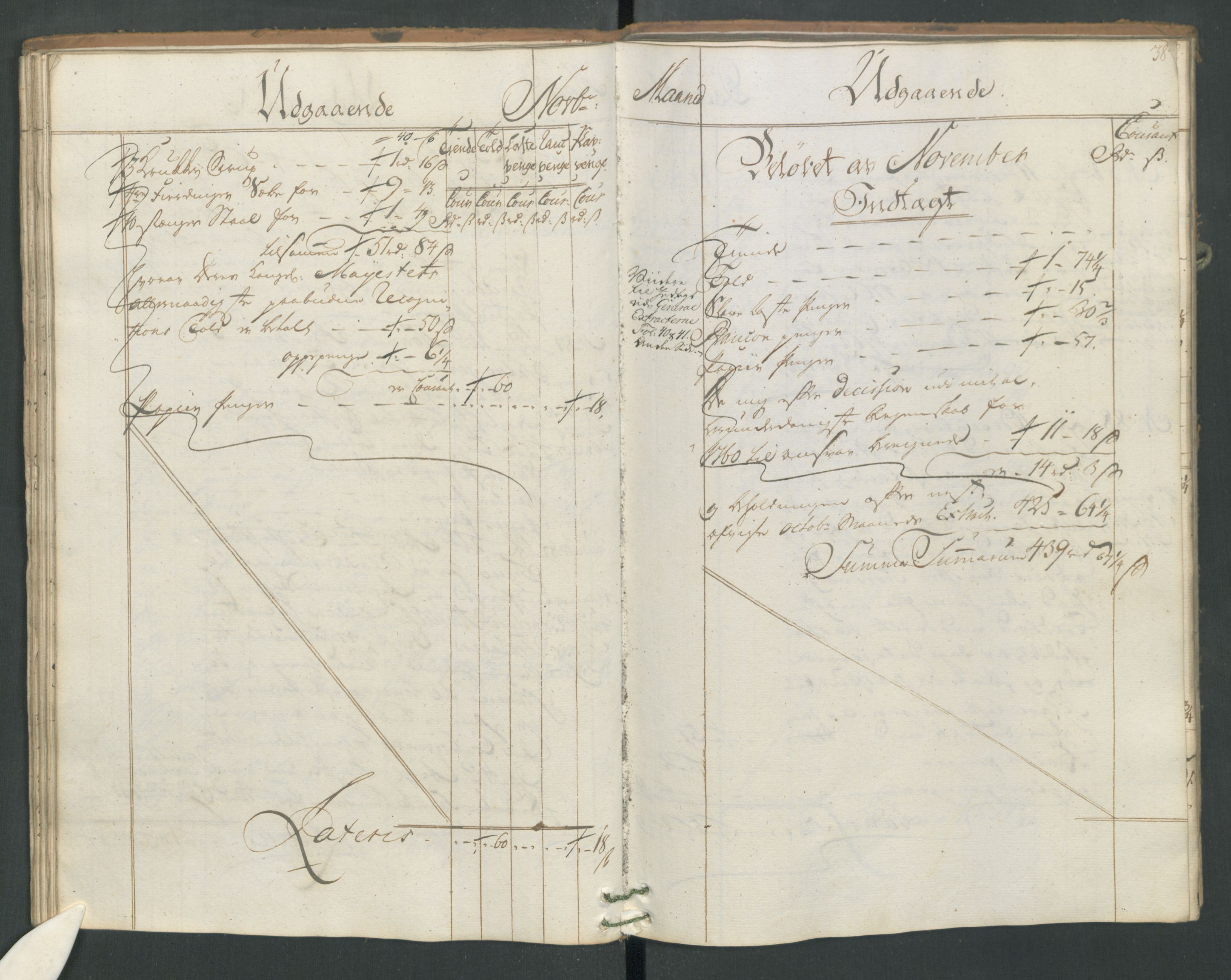 Generaltollkammeret, tollregnskaper, AV/RA-EA-5490/R19/L0021b/0001: Tollregnskaper Flekkefjord / Utgående hovedtollbok, 1762, p. 37b-38a