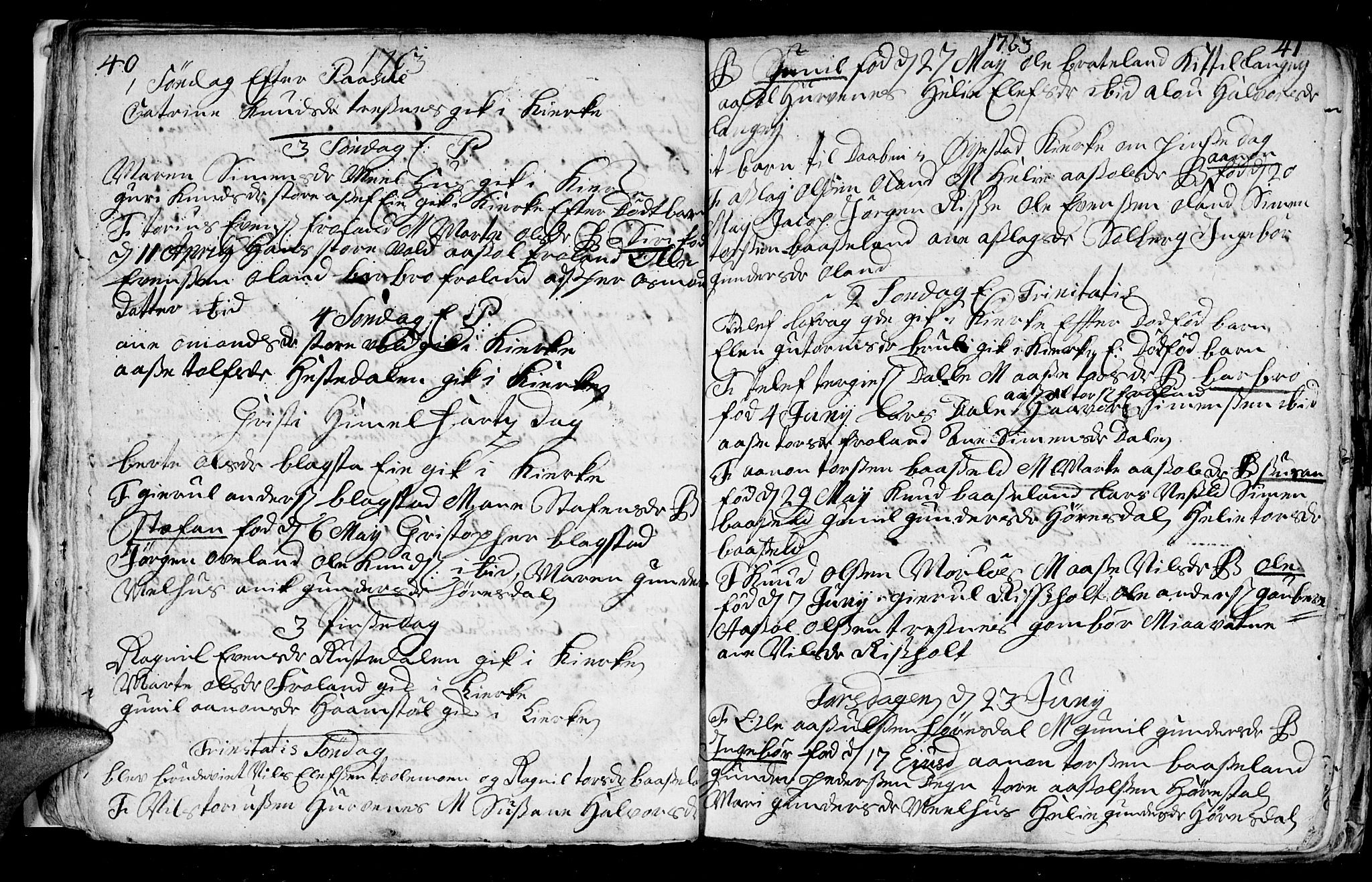 Froland sokneprestkontor, SAK/1111-0013/F/Fb/L0003: Parish register (copy) no. B 3, 1759-1776, p. 40-41