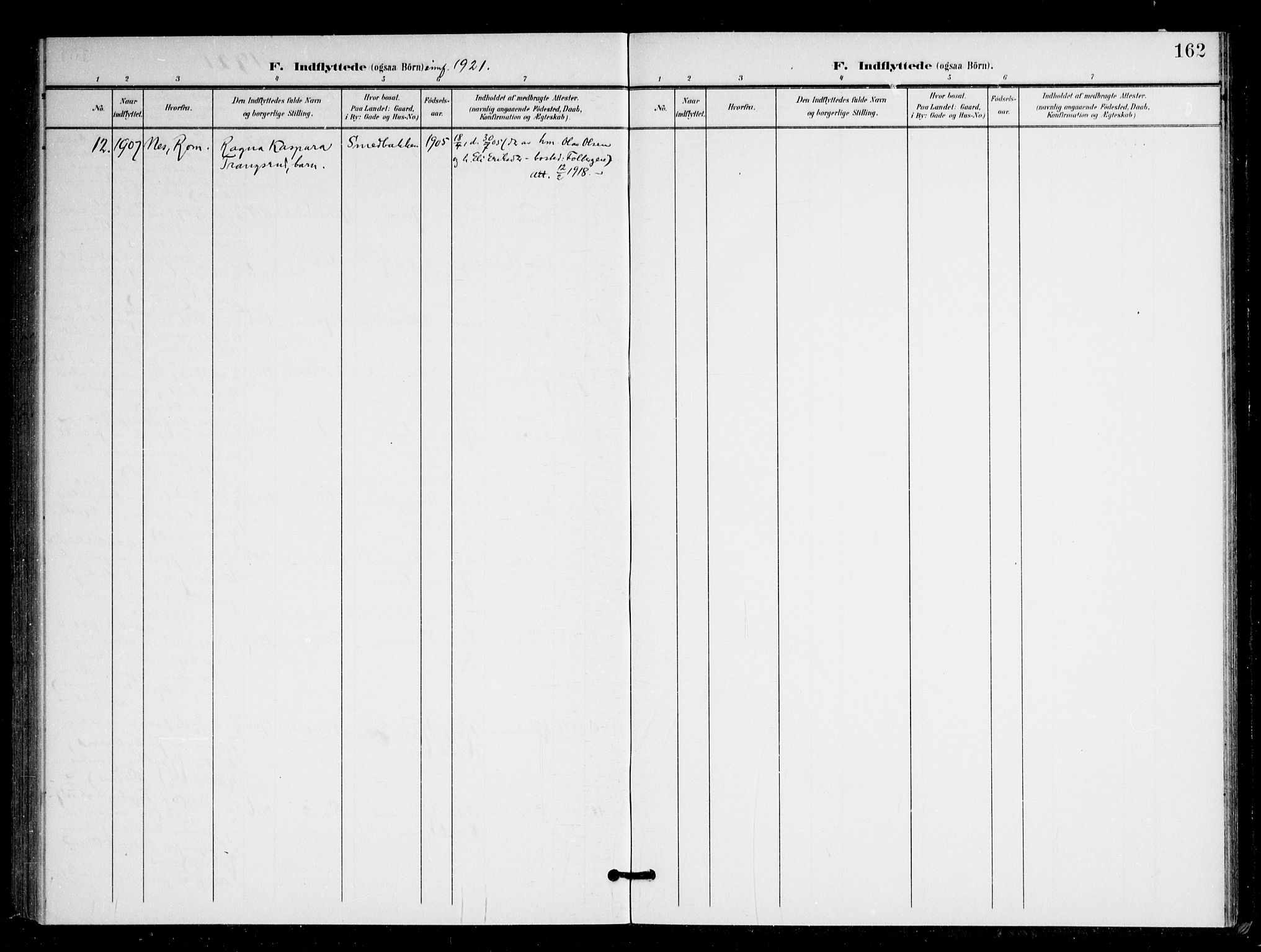 Nittedal prestekontor Kirkebøker, SAO/A-10365a/F/Fb/L0002: Parish register (official) no. II 2, 1902-1921, p. 162