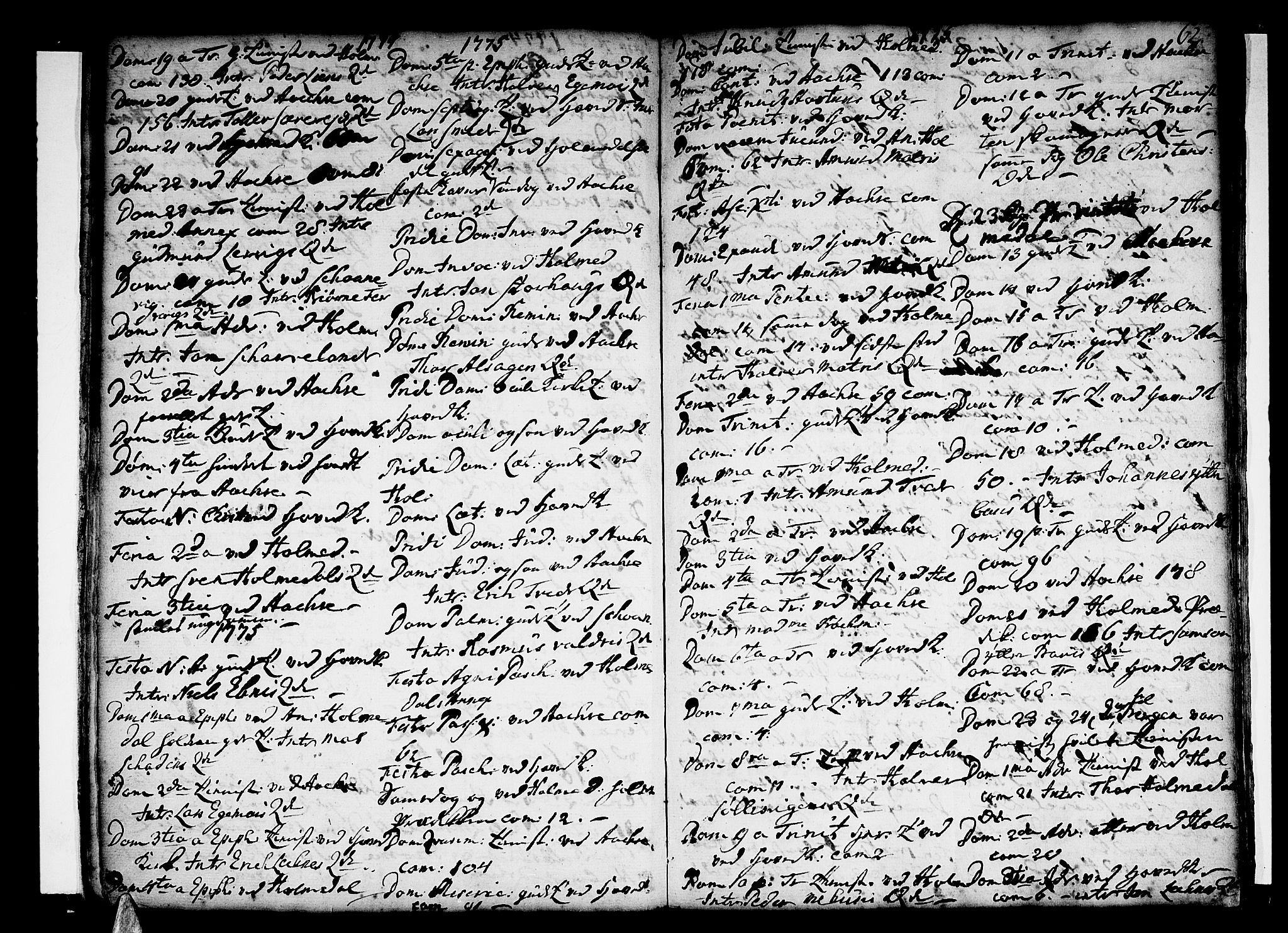 Skånevik sokneprestembete, SAB/A-77801/H/Haa: Parish register (official) no. A 1, 1745-1789, p. 62