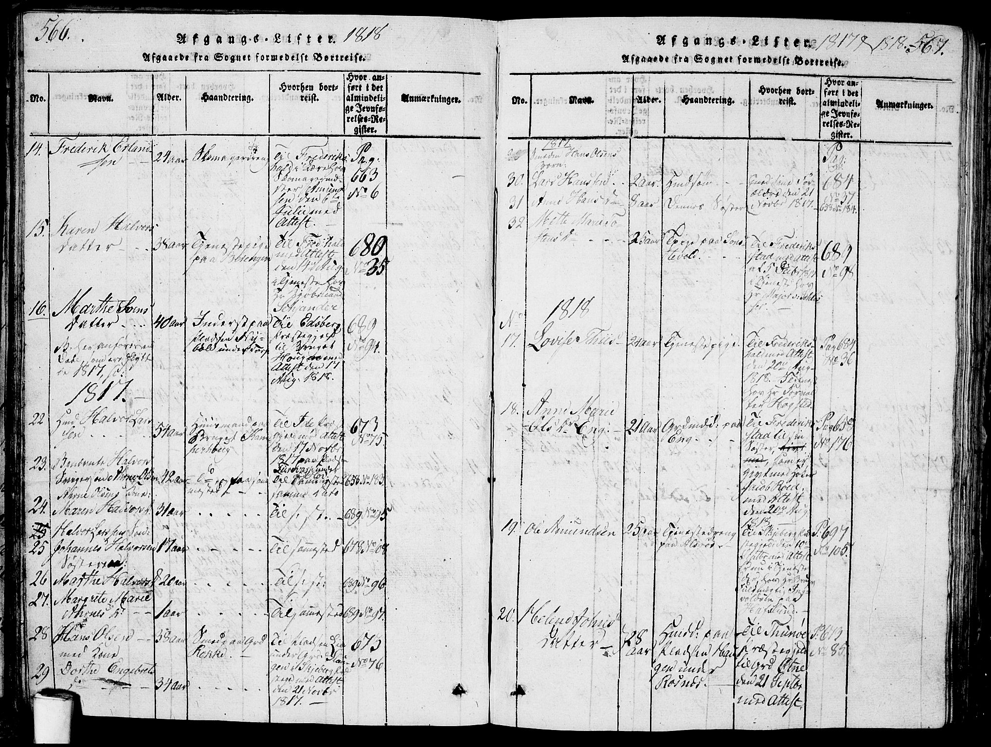 Berg prestekontor Kirkebøker, AV/SAO-A-10902/G/Ga/L0001: Parish register (copy) no. I 1, 1815-1832, p. 566-567