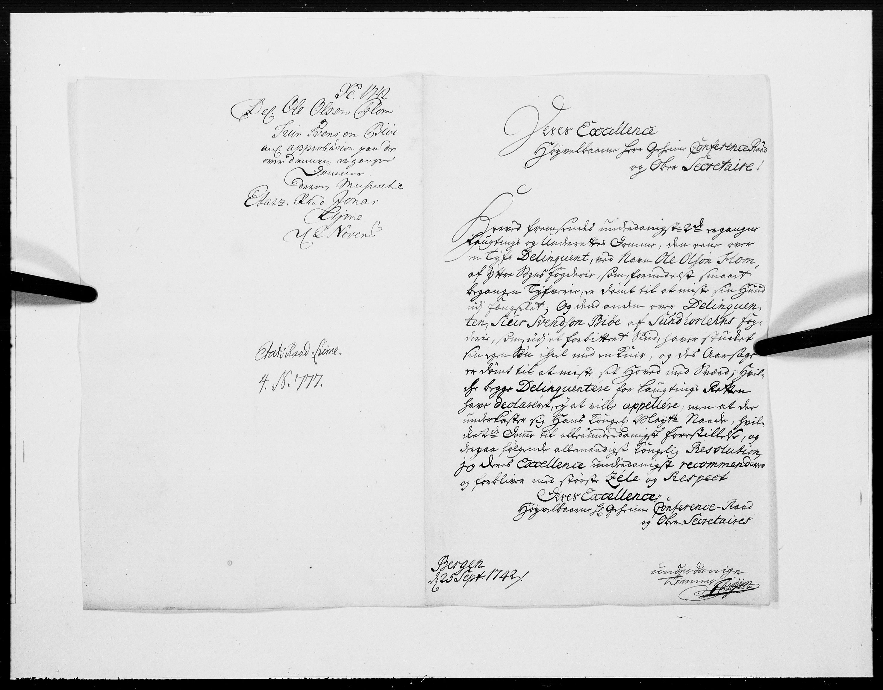 Danske Kanselli 1572-1799, AV/RA-EA-3023/F/Fc/Fcc/Fcca/L0136: Norske innlegg 1572-1799, 1742, p. 372