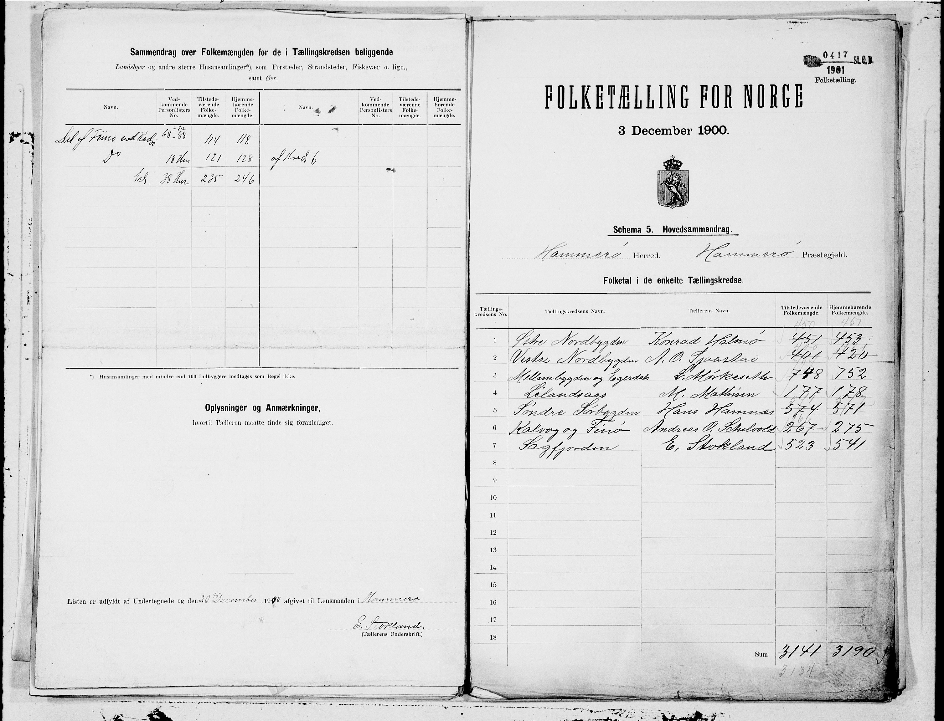 SAT, 1900 census for Hamarøy, 1900, p. 16