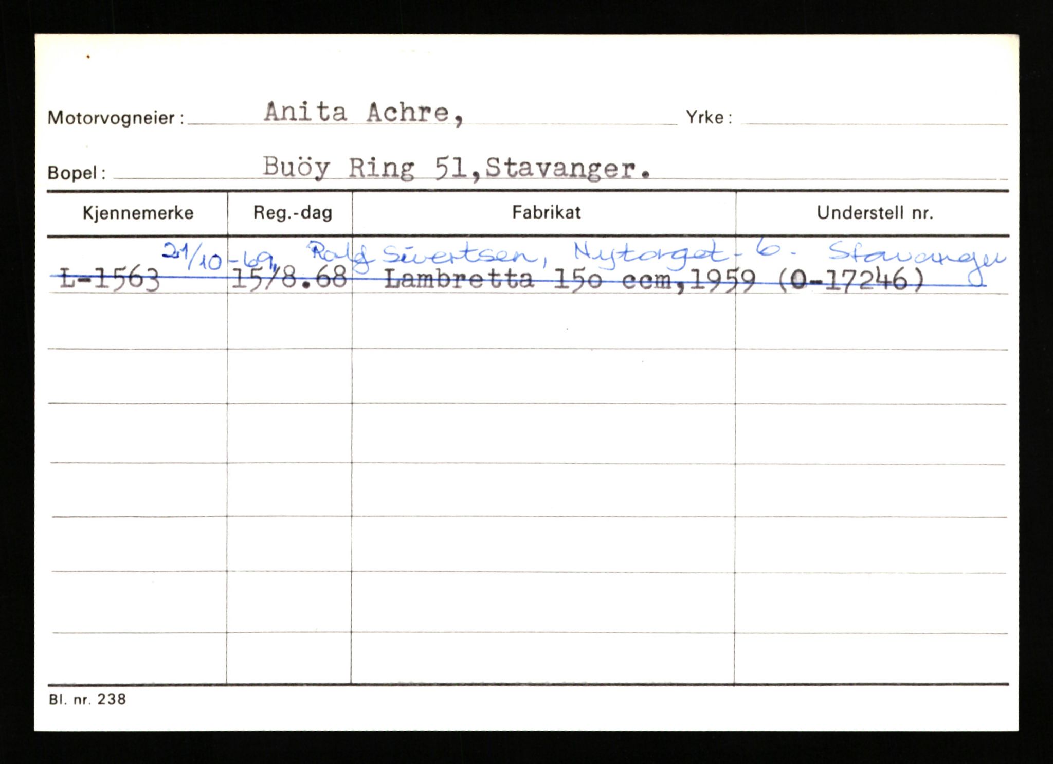 Stavanger trafikkstasjon, AV/SAST-A-101942/0/H/L0001: Abarbanell - Askerud, 1930-1971, p. 245