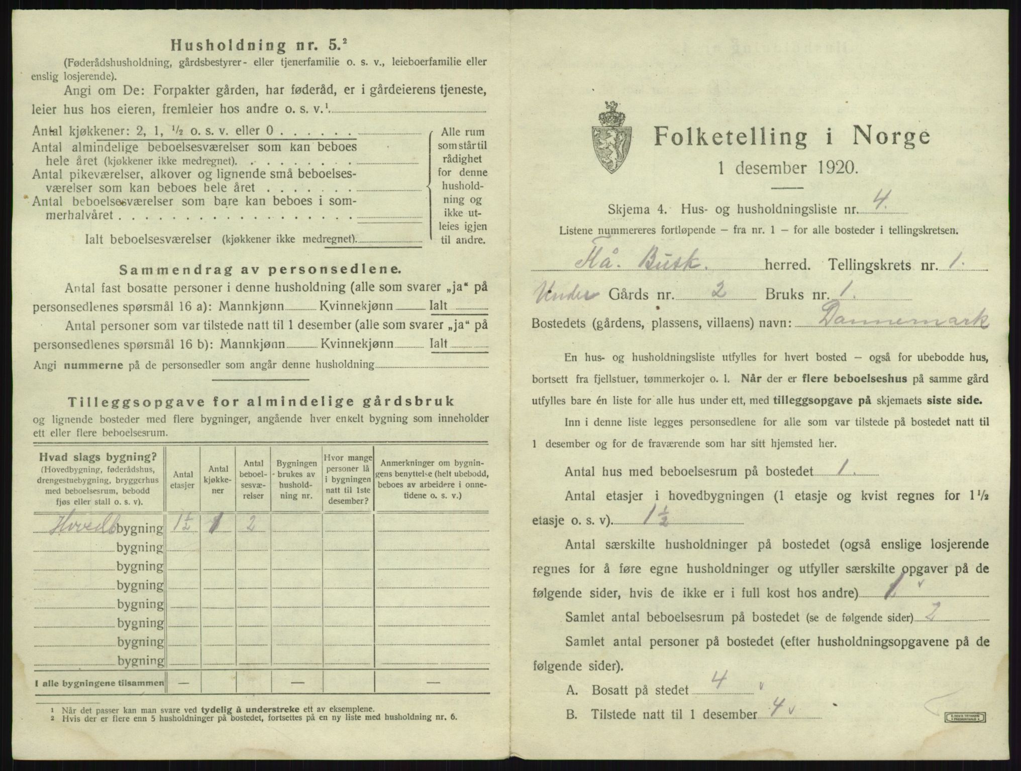 SAKO, 1920 census for Flå, 1920, p. 36