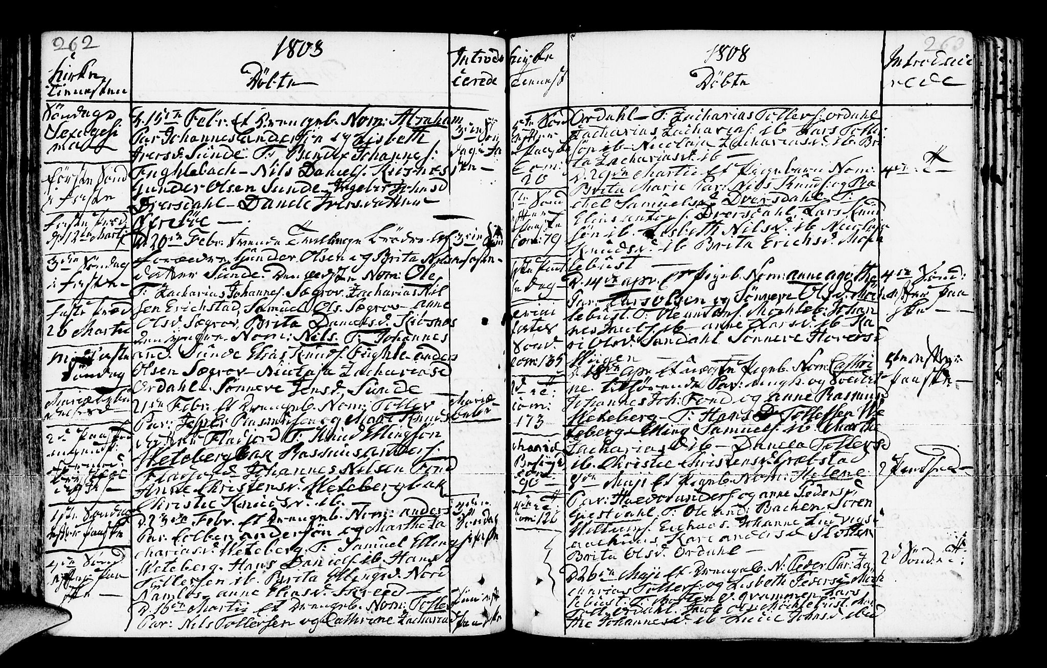 Jølster sokneprestembete, AV/SAB-A-80701/H/Haa/Haaa/L0006: Parish register (official) no. A 6, 1790-1821, p. 262-263