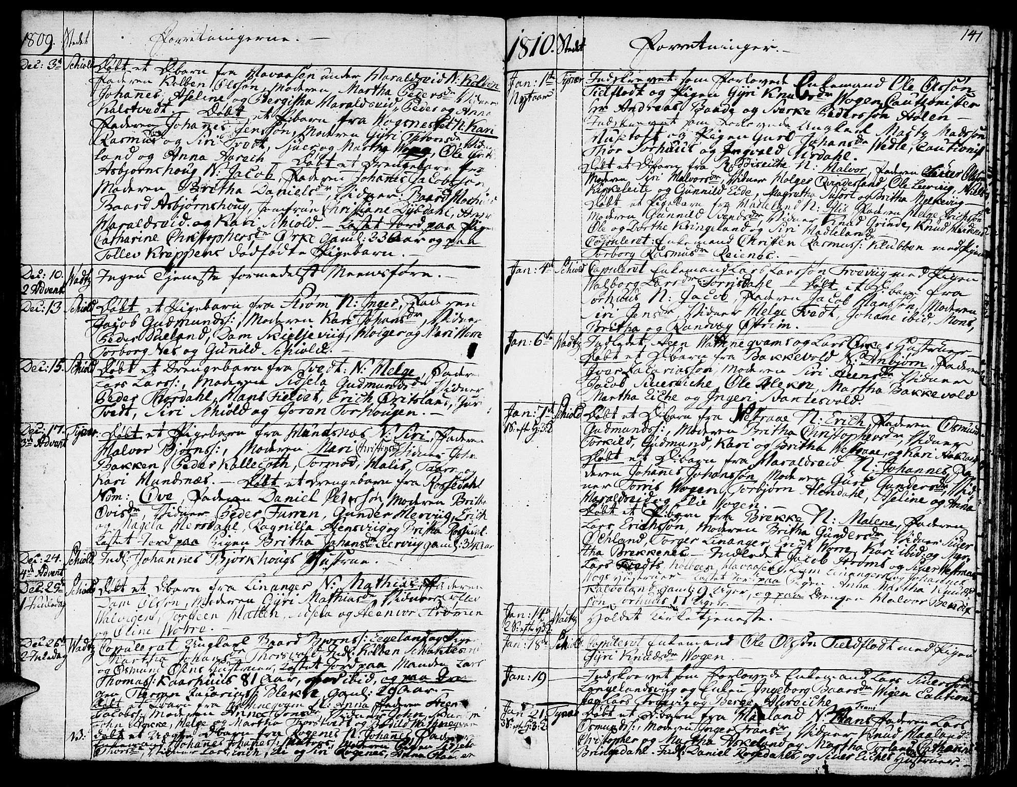 Skjold sokneprestkontor, SAST/A-101847/H/Ha/Haa/L0002: Parish register (official) no. A 2, 1786-1815, p. 141