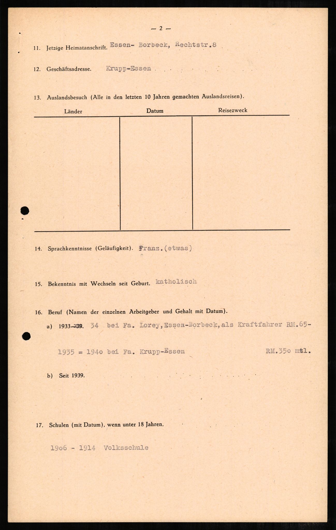 Forsvaret, Forsvarets overkommando II, AV/RA-RAFA-3915/D/Db/L0002: CI Questionaires. Tyske okkupasjonsstyrker i Norge. Tyskere., 1945-1946, p. 507