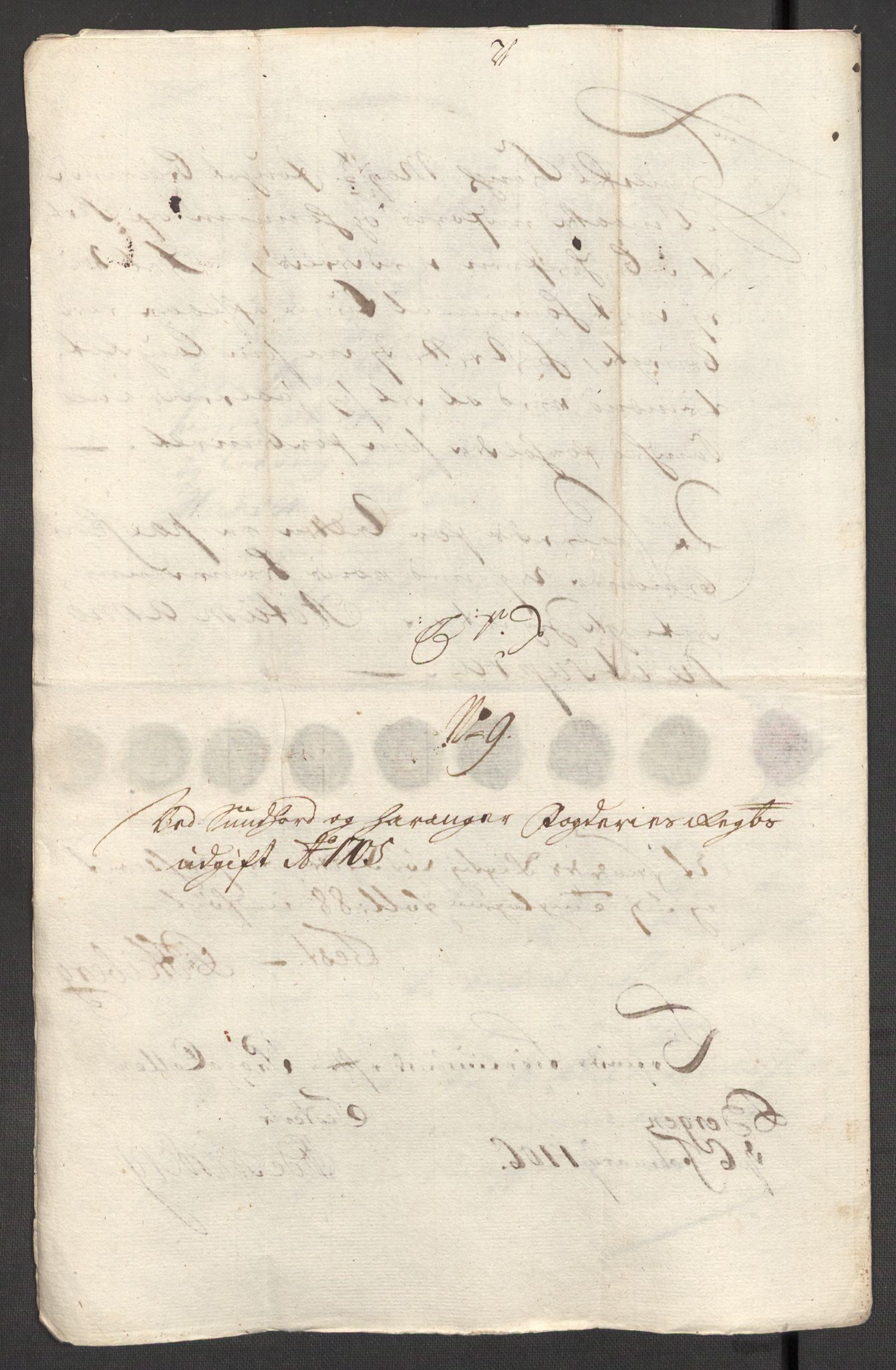 Rentekammeret inntil 1814, Reviderte regnskaper, Fogderegnskap, AV/RA-EA-4092/R48/L2983: Fogderegnskap Sunnhordland og Hardanger, 1705, p. 212