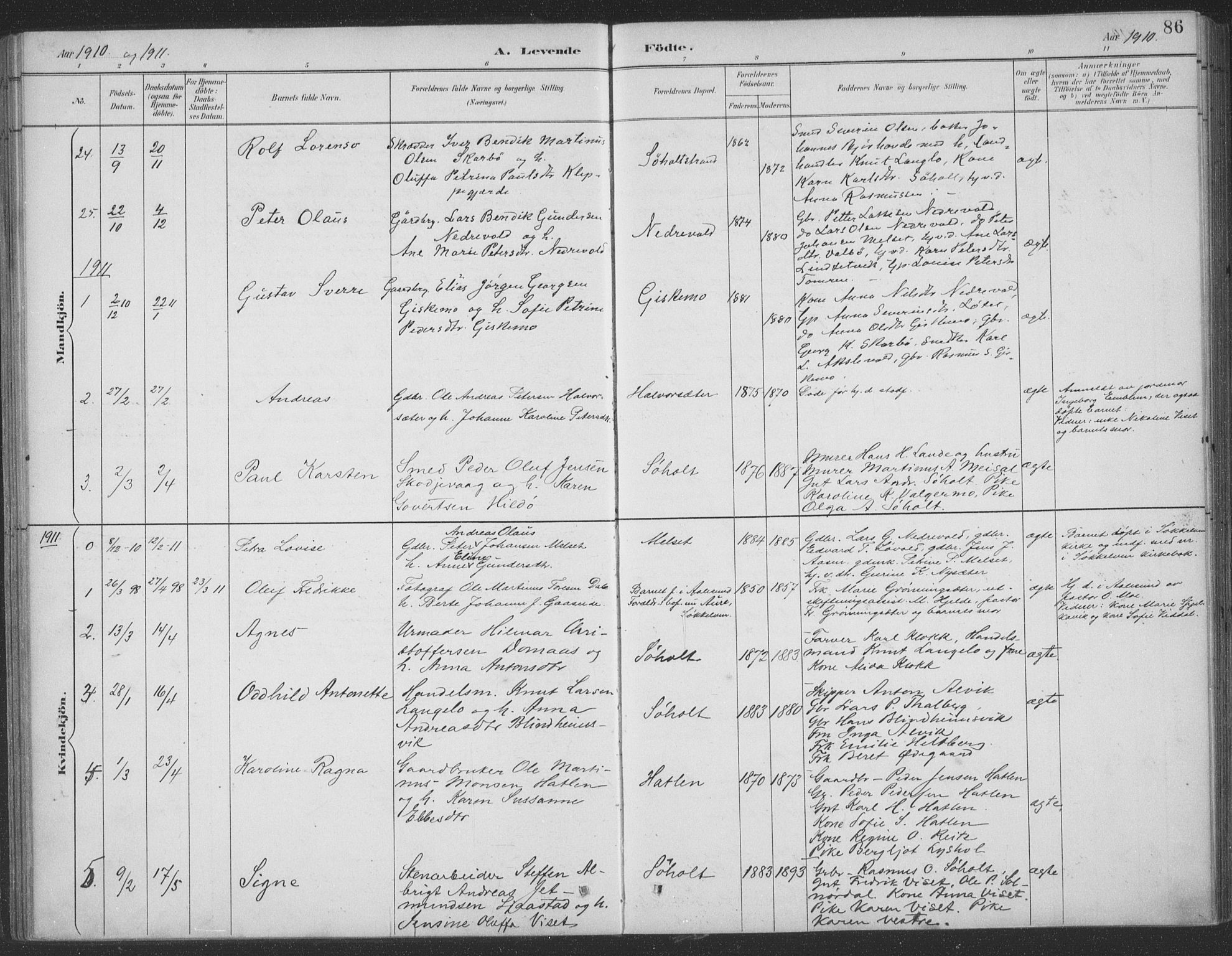 Ministerialprotokoller, klokkerbøker og fødselsregistre - Møre og Romsdal, AV/SAT-A-1454/522/L0316: Parish register (official) no. 522A11, 1890-1911, p. 86