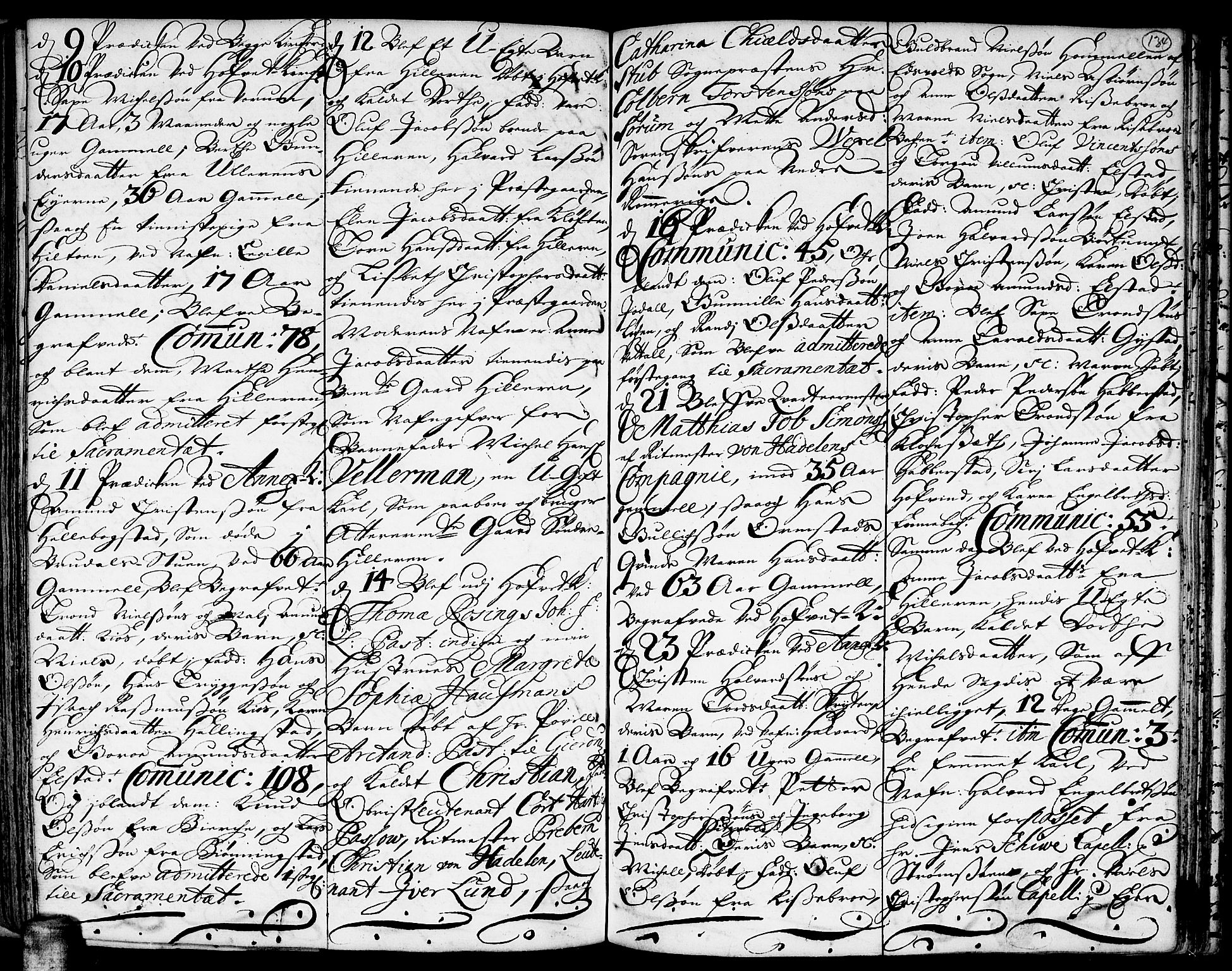 Ullensaker prestekontor Kirkebøker, AV/SAO-A-10236a/F/Fa/L0001: Parish register (official) no. I 1, 1689-1701, p. 134