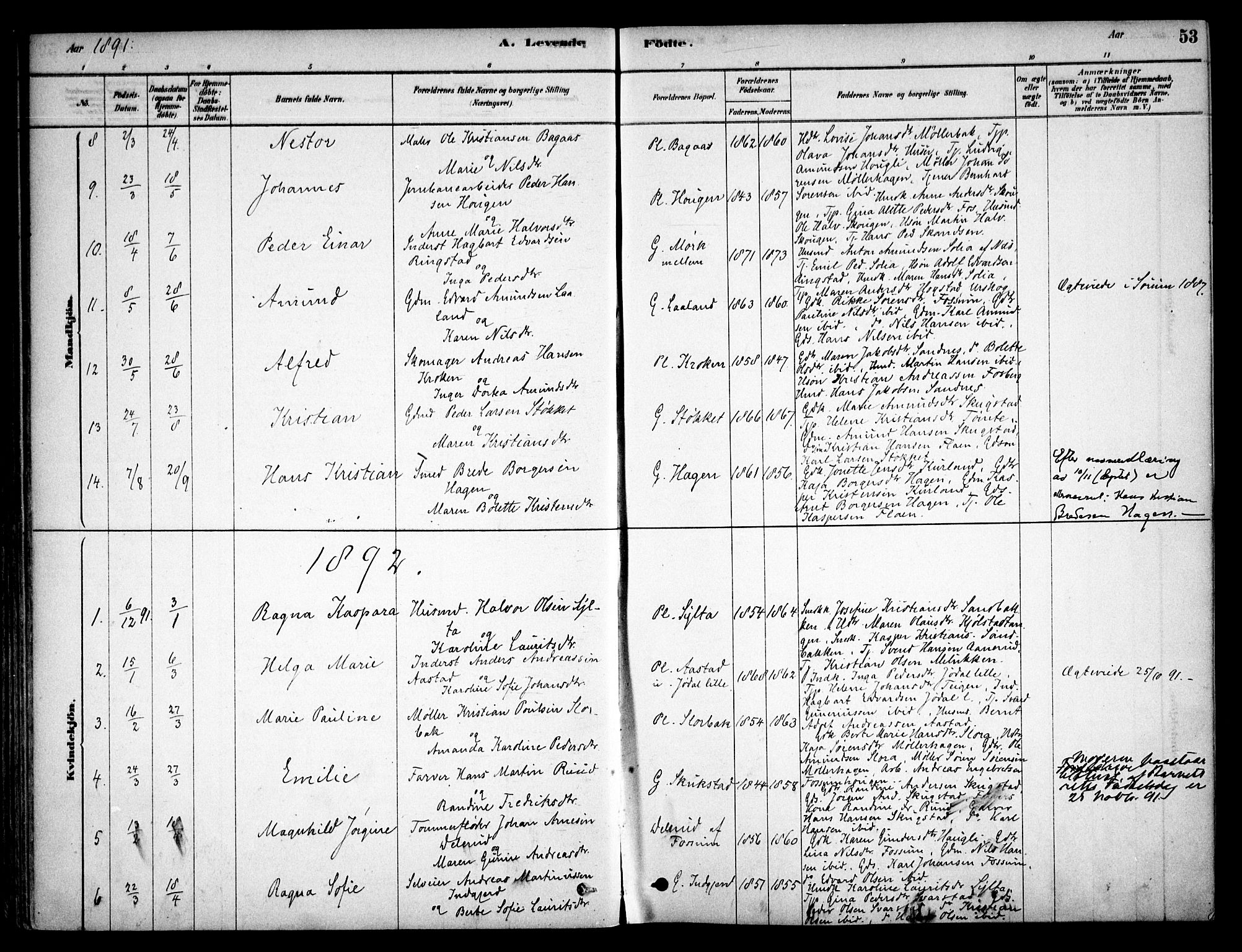Aurskog prestekontor Kirkebøker, AV/SAO-A-10304a/F/Fb/L0001: Parish register (official) no. II 1, 1878-1909, p. 53