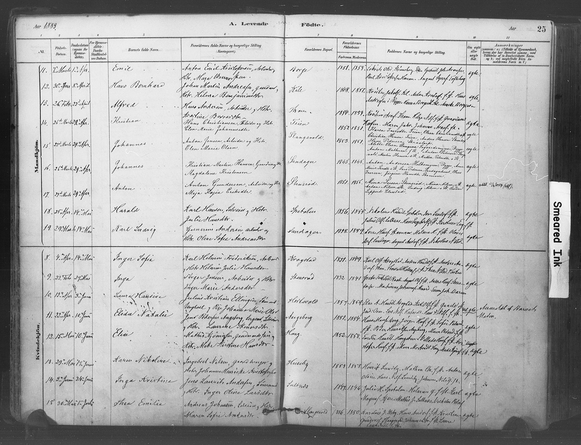 Råde prestekontor kirkebøker, AV/SAO-A-2009/F/Fa/L0007: Parish register (official) no. 7, 1878-1902, p. 25